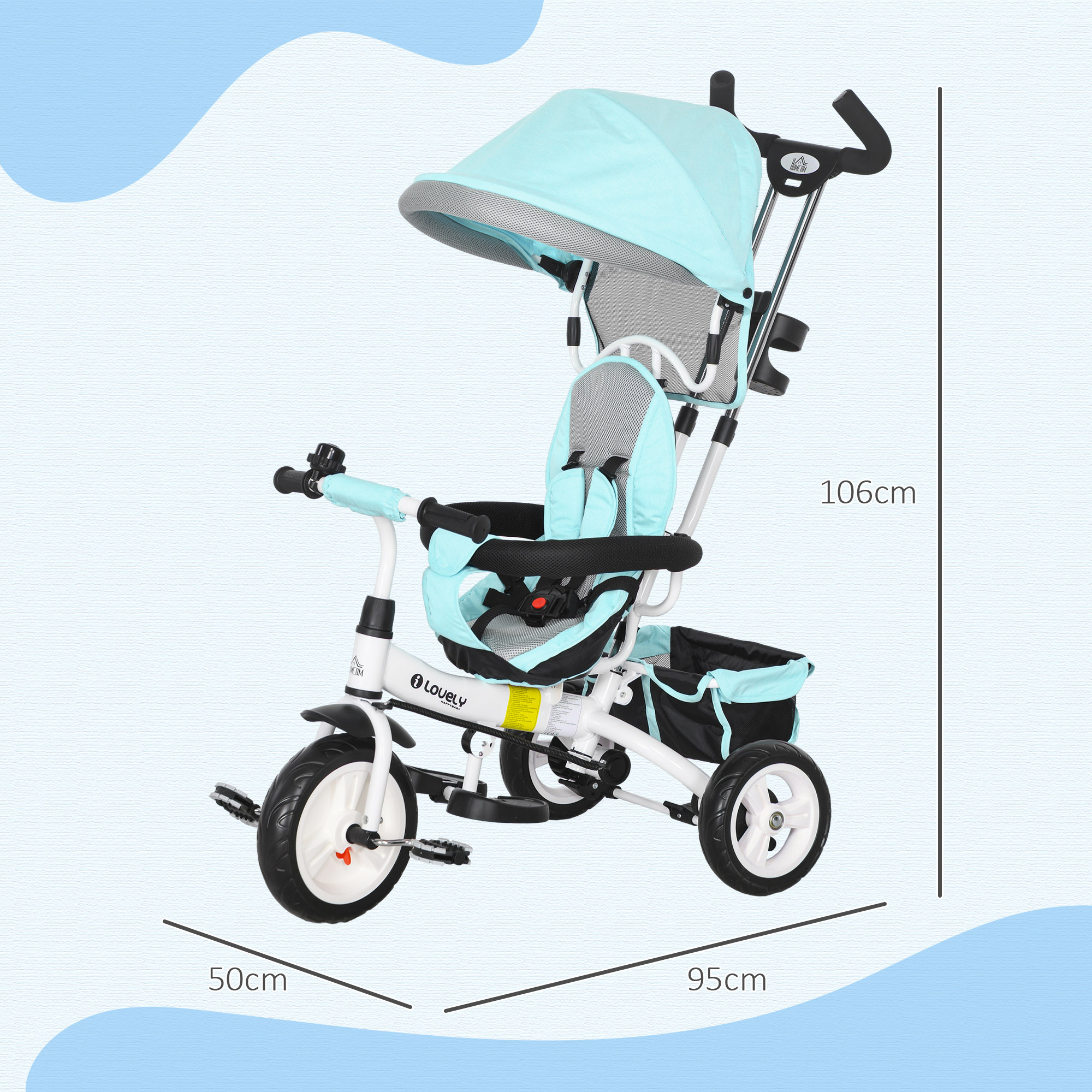 Otrain Fascol In Childrens Folding Tricycle HOMCOM In Kids Trike