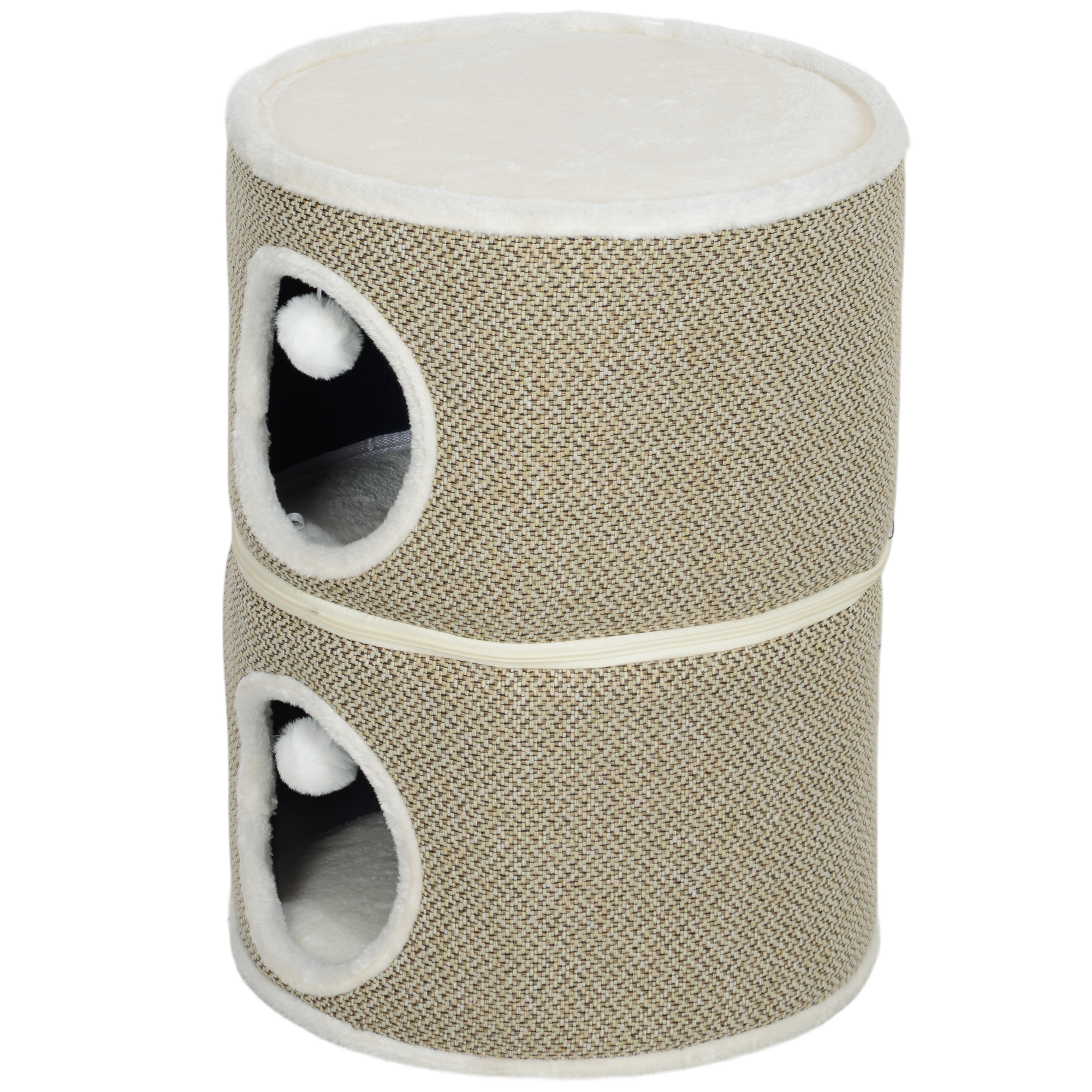 PawHut Kratztonne, 56 cm Hoch Katzentonne mit Höhle, Kratzbaum, Katzenturm aus Sisal, für Katze bis 5 kg, Dunkelgrau   Aosom – PawHut