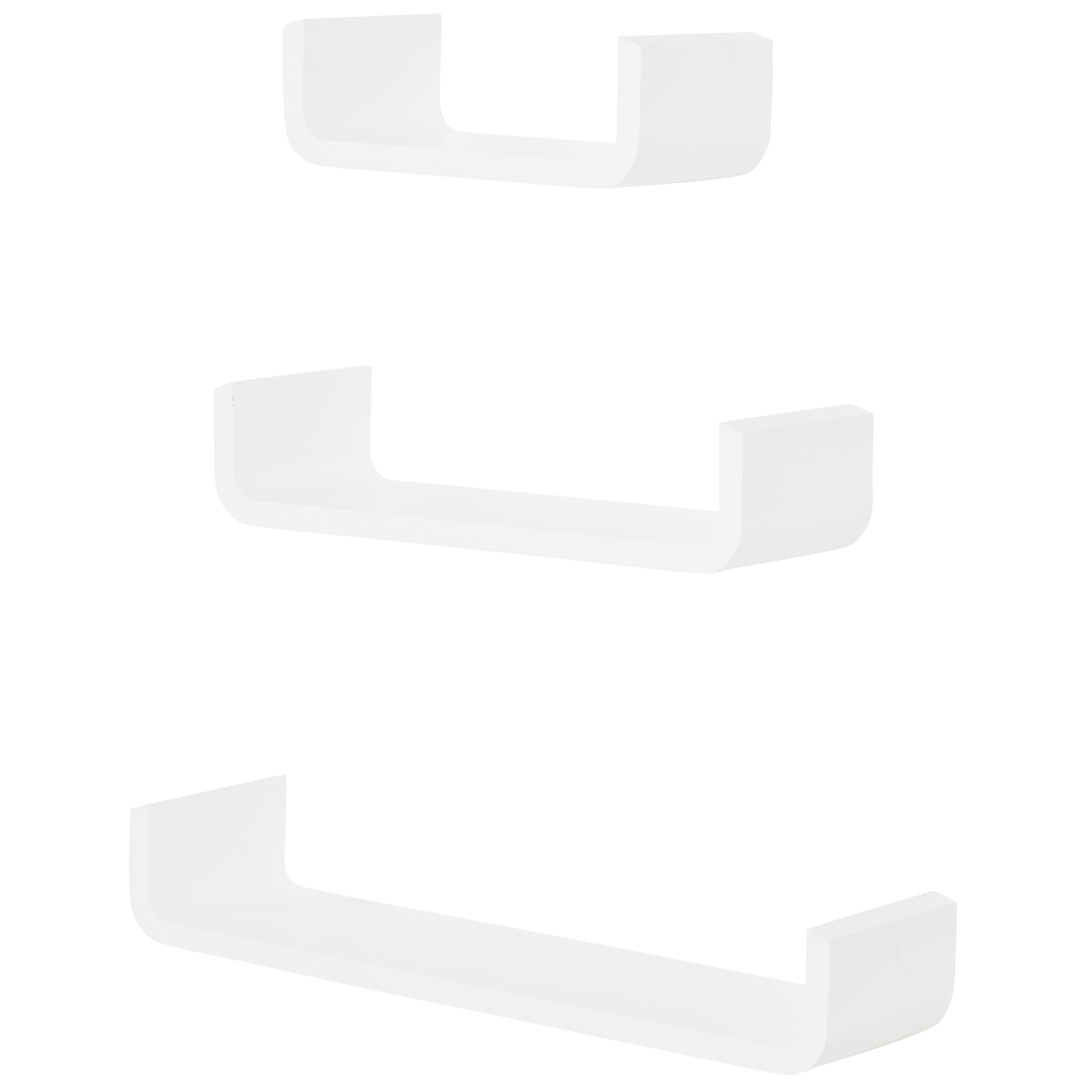 HOMCOM Set de 3 Estanterías Flotantes 60/45/30x15x10 cm Estantes de Pared de Madera para Libros Fotos Decoración Salón Pasillo   Aosom España