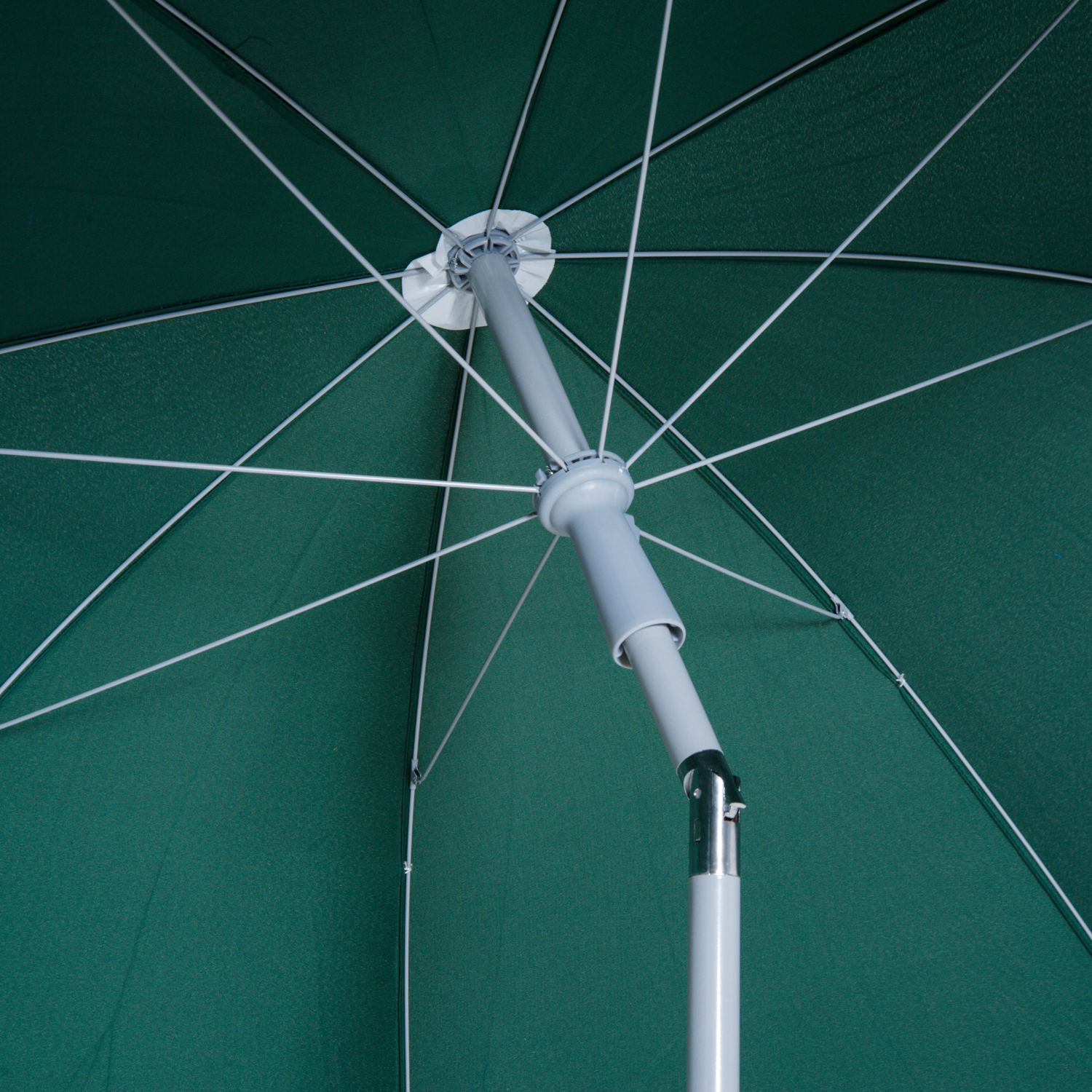 Outsunny 2.2m Beach Umbrella, Portable Parasol with Tilting Function, Outdoor Sunshade Shelter with 8 Ribs, Green 9