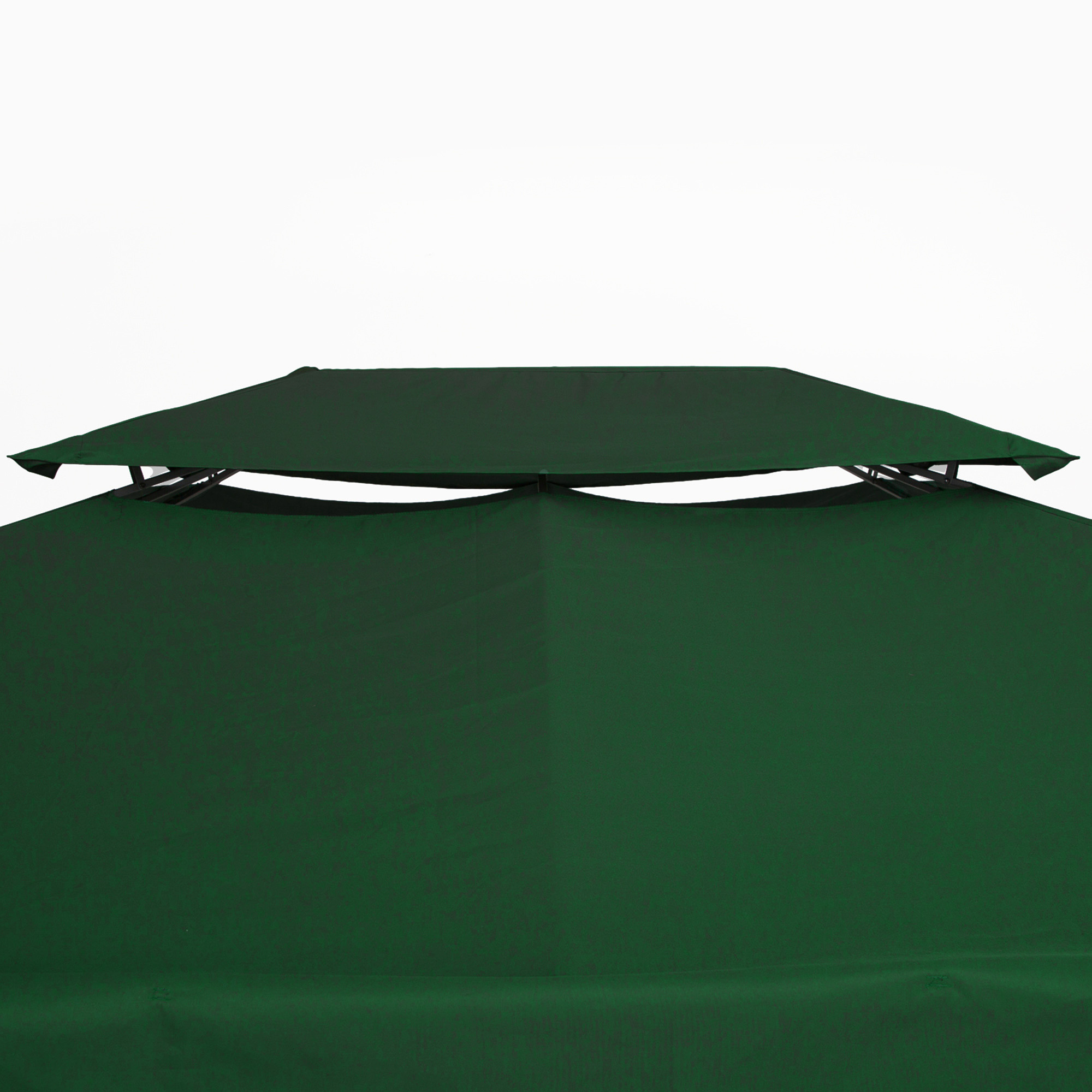 Vahetuskatus 3x4m metallvarikatuse jaoks, vetthülgav, varikatuse katus (topeltkatus), aiavarikatuse vahetuskate, varuosad, polüester 180g/m², roheline