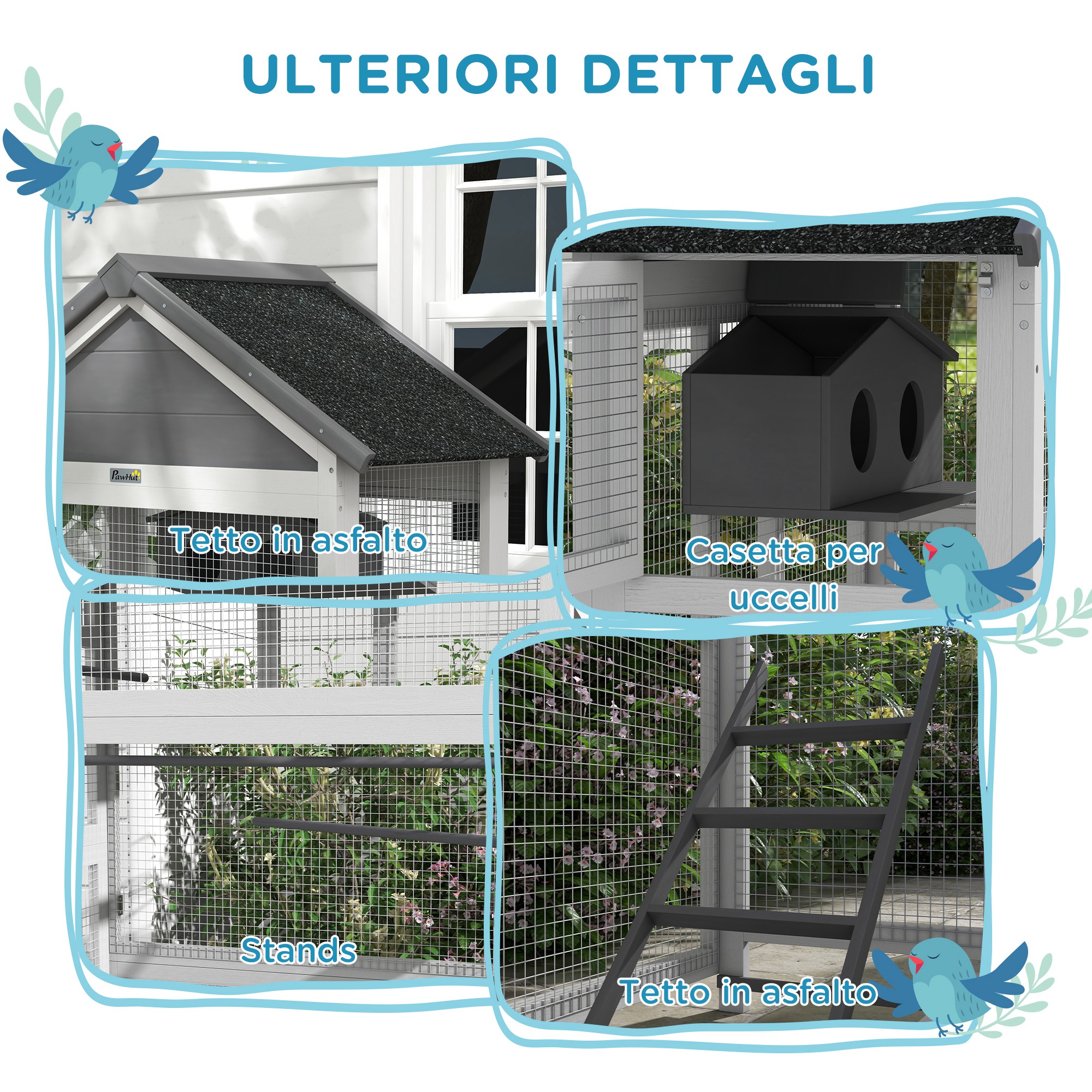 Nido Uccelli Ingresso 3.8cm Hanured® Set 4 Casette Per Uccelli Da Esterno Con Protezione Metallo - La Casa Sicura Per I Tuoi Amici Pennuti Nido Uccelli Legno - 9
