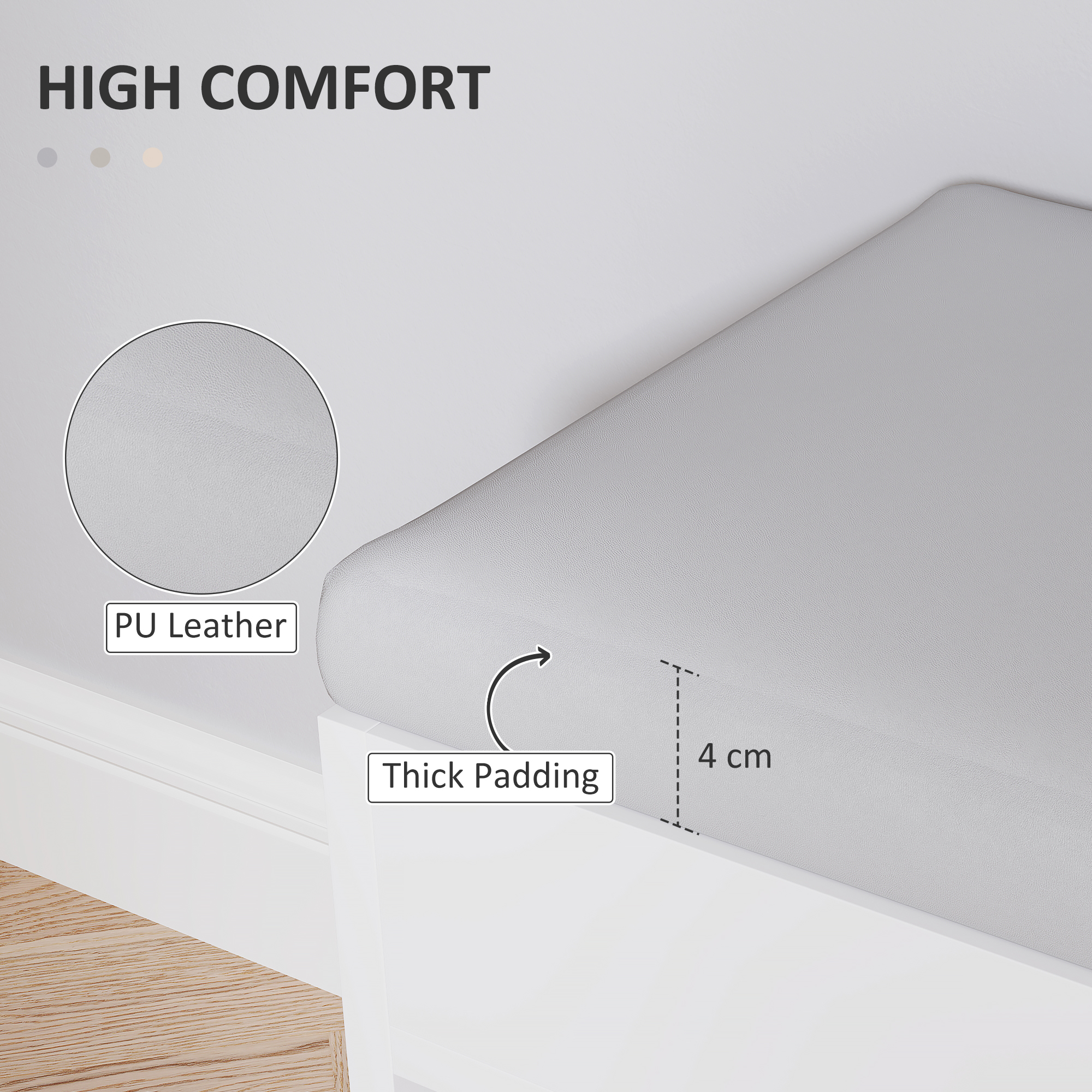 HOMCOM Shoes Cabinet Bench Hidden Storage Padded Seat Organiser Footwear Rack Hallway Cream White 4