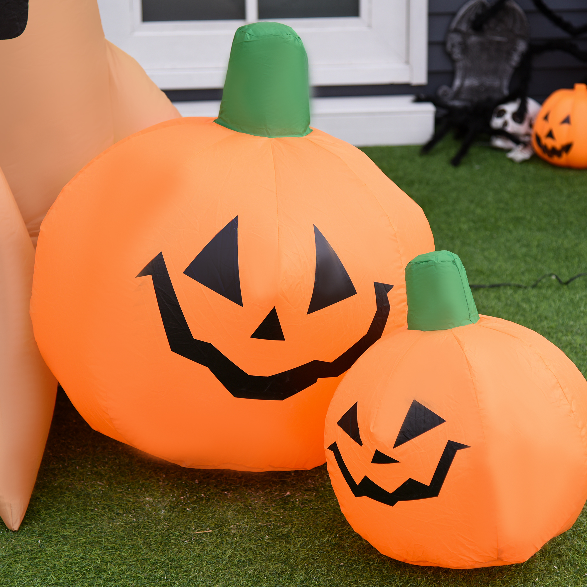 HOMCOM 240cm Large Halloween Scary Lighting Inflatable Tree Ghost 3 Pumpkins Owl 4 LED Indoor Outdoor Holiday Decoration 8