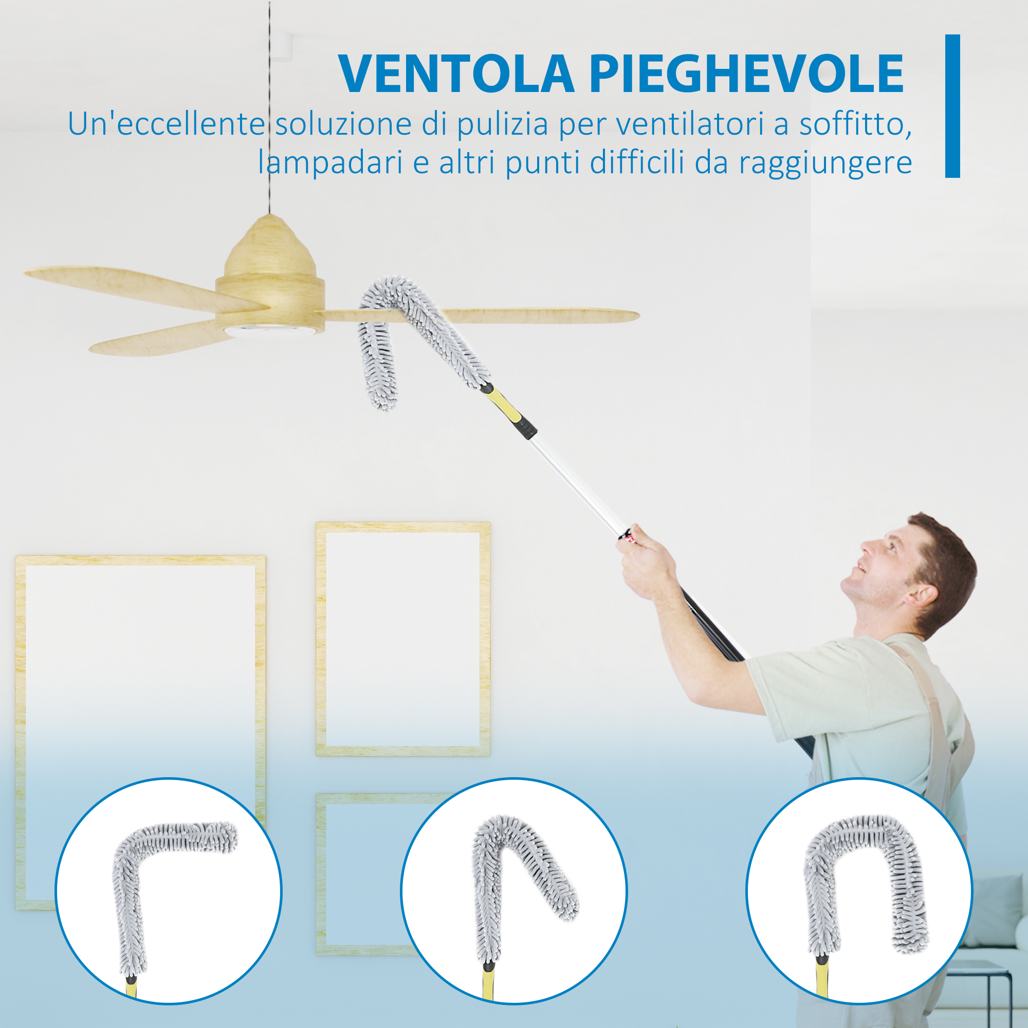 Kit Di Pulizia per Spolverino Ad Alta Portata Da 6M, Con Asta Di