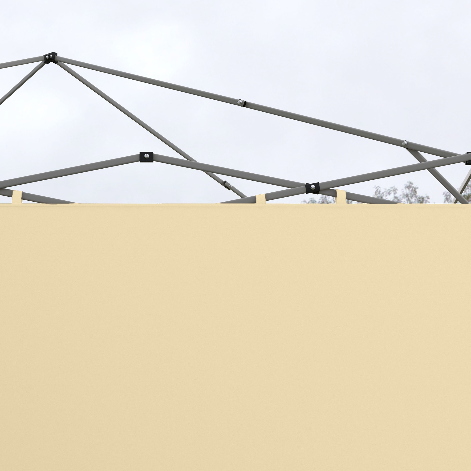 Outsunny Set of Two 3 x 3(m) Replacement Zipped Gazebo Walls Beige 9