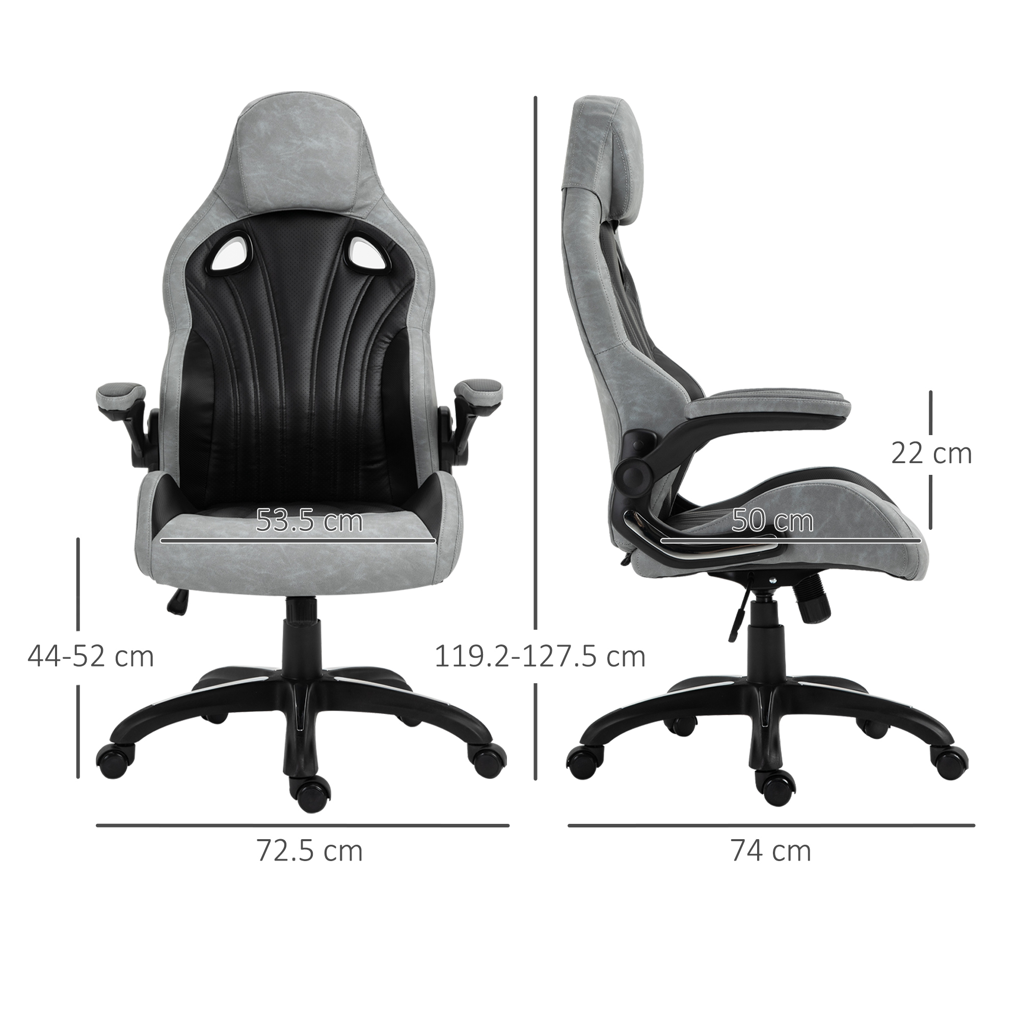 Studio Nero Computer Ergonomica con Durevole Ruote altezza regolabile