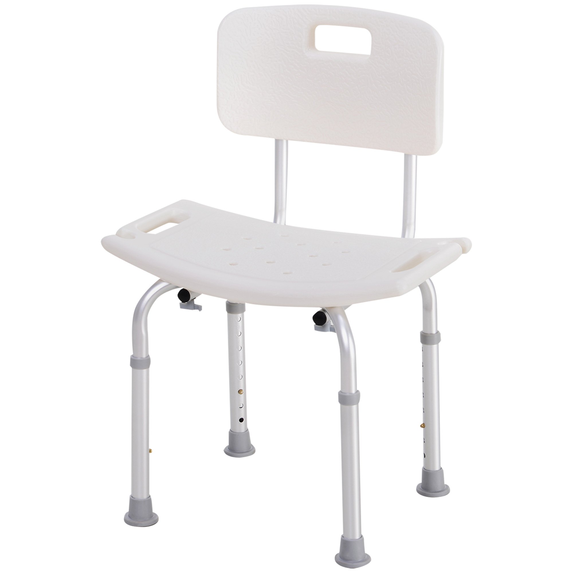 HOMCOM Silla ducha aluminio ayuda baño taburete banqueta regulable ajustable wc asiento   Aosom España