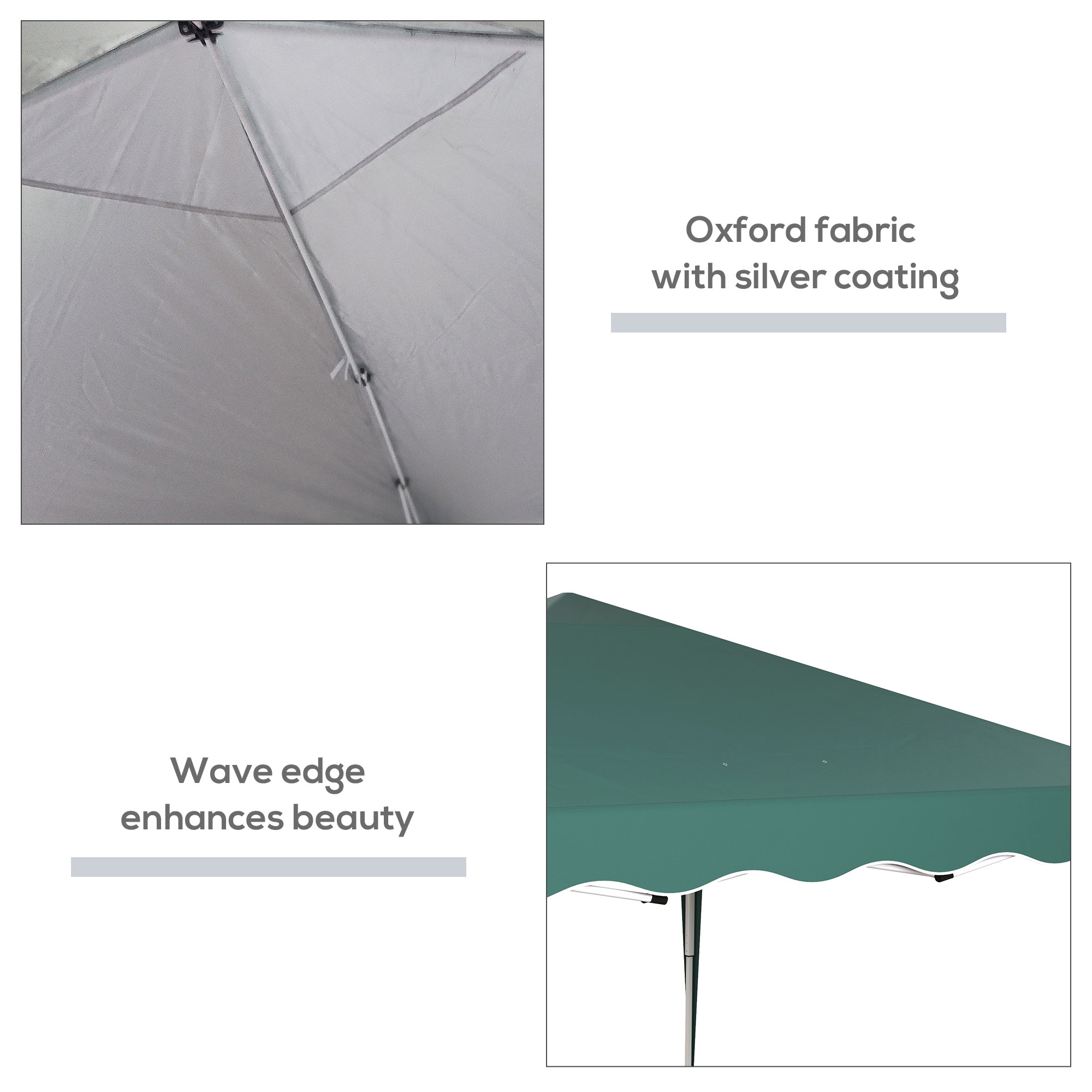 Outsunny 3 x 3cm Adjustable Height Pop-Up Gazebo, with Bag Green 7