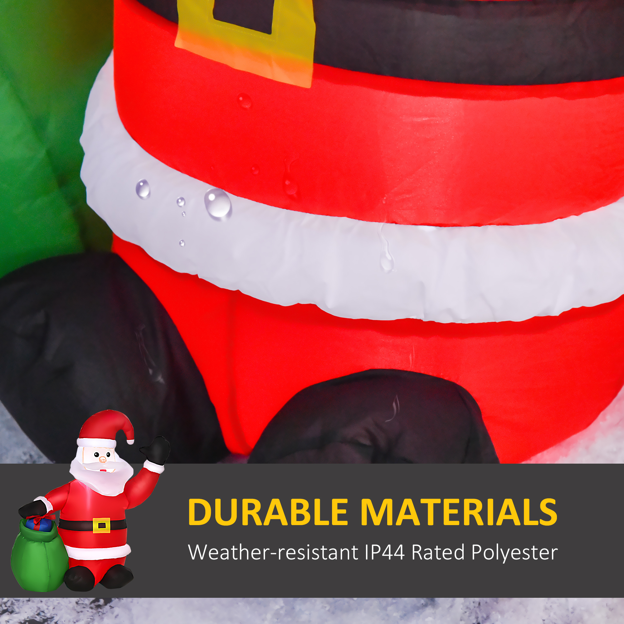 HOMCOM Inflatable Blow up Christmas Santa Claus 4ft LED Yard Holiday Decoration 5