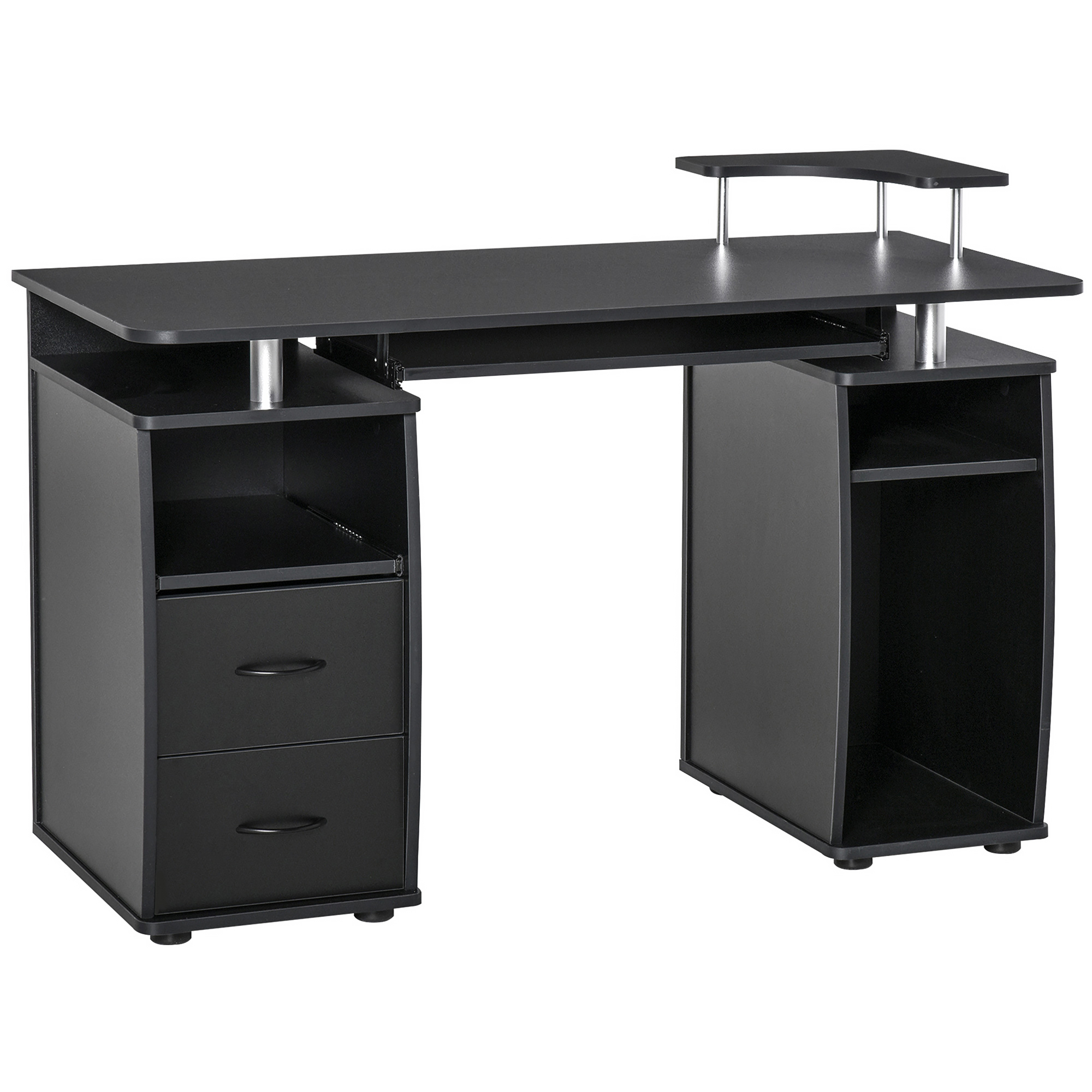 HOMCOM Bureau informatique mobile table ordinateur avec étagère de HOMCOM Bureau informatique mobile table ordinateur avec étagère de