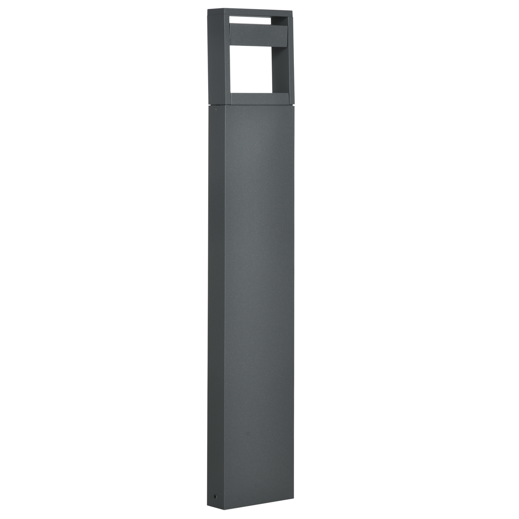 Aialamp, teevalgusti, postivalgusti LED-idega, ilmastikukindel, 16 cm x 5 cm x 90 cm, tumehall