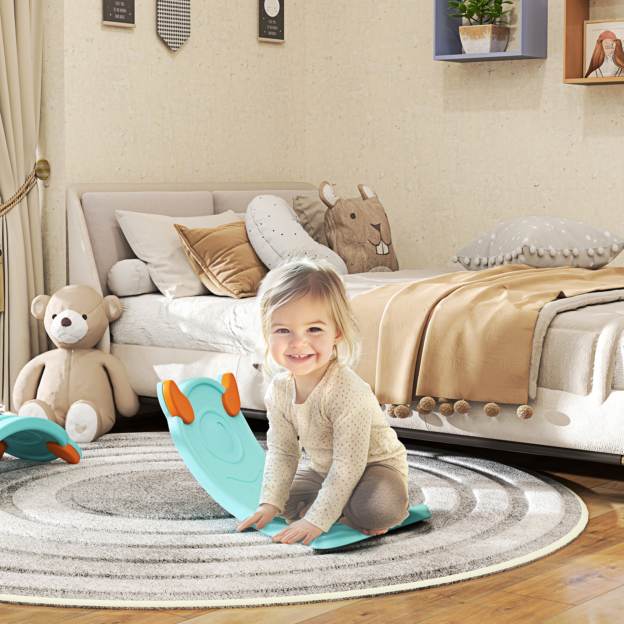 AIYAPLAY Balance Board for Kids Balance Training & Sensory Play, Light Blue 2