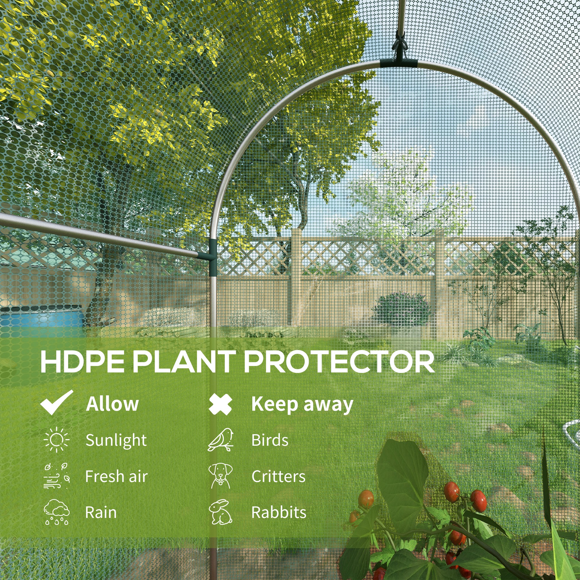 Outsunny 120 x 120cm Mini Polytunnel Greenhouse 4