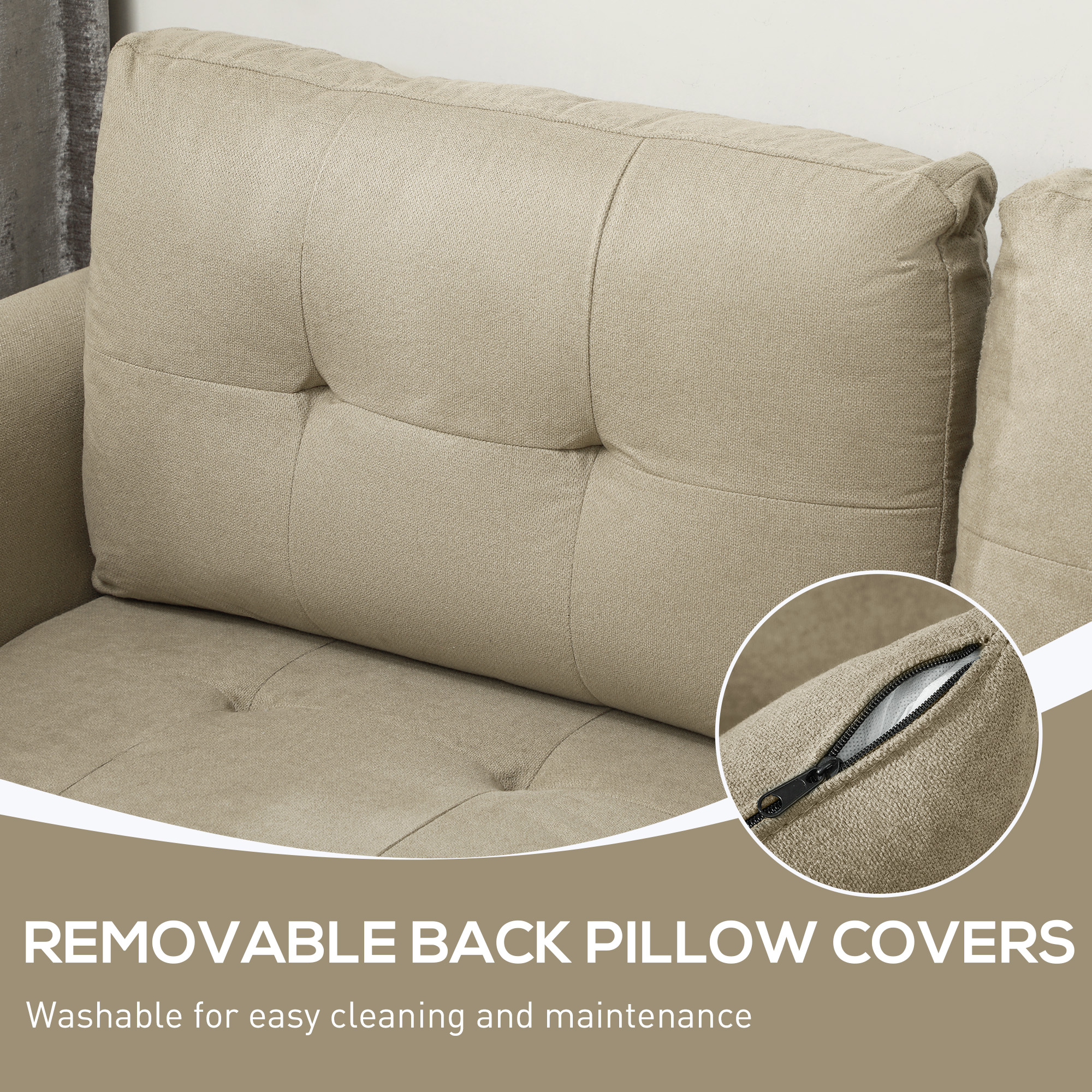 HOMCOM 'L' Shape Modular Storage Sofa Light Brown 7