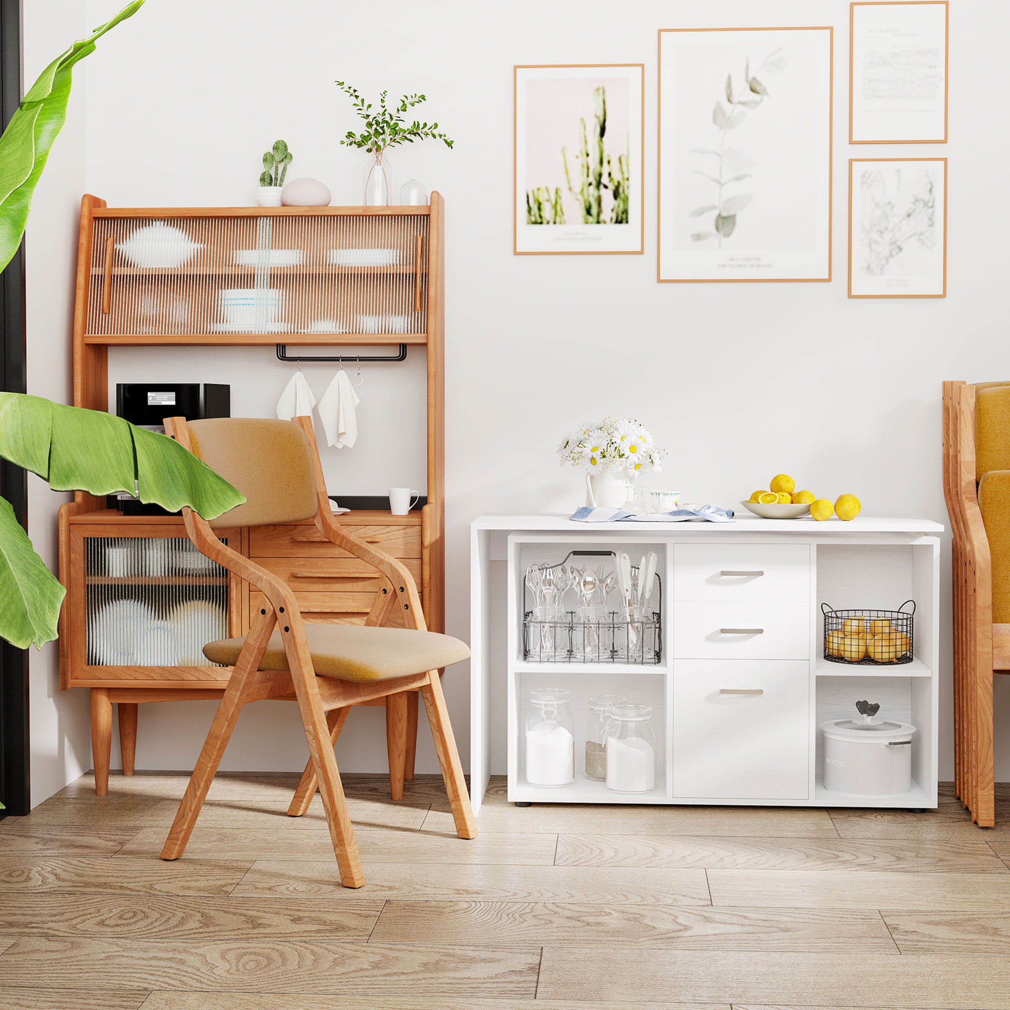 HOMCOM L-Shaped Computer Desk with Storage Compartments, Drawer and Cabinet, Laptop PC Corner Table, Home Office Workstation, 120 x 115 x 76cm, White 7