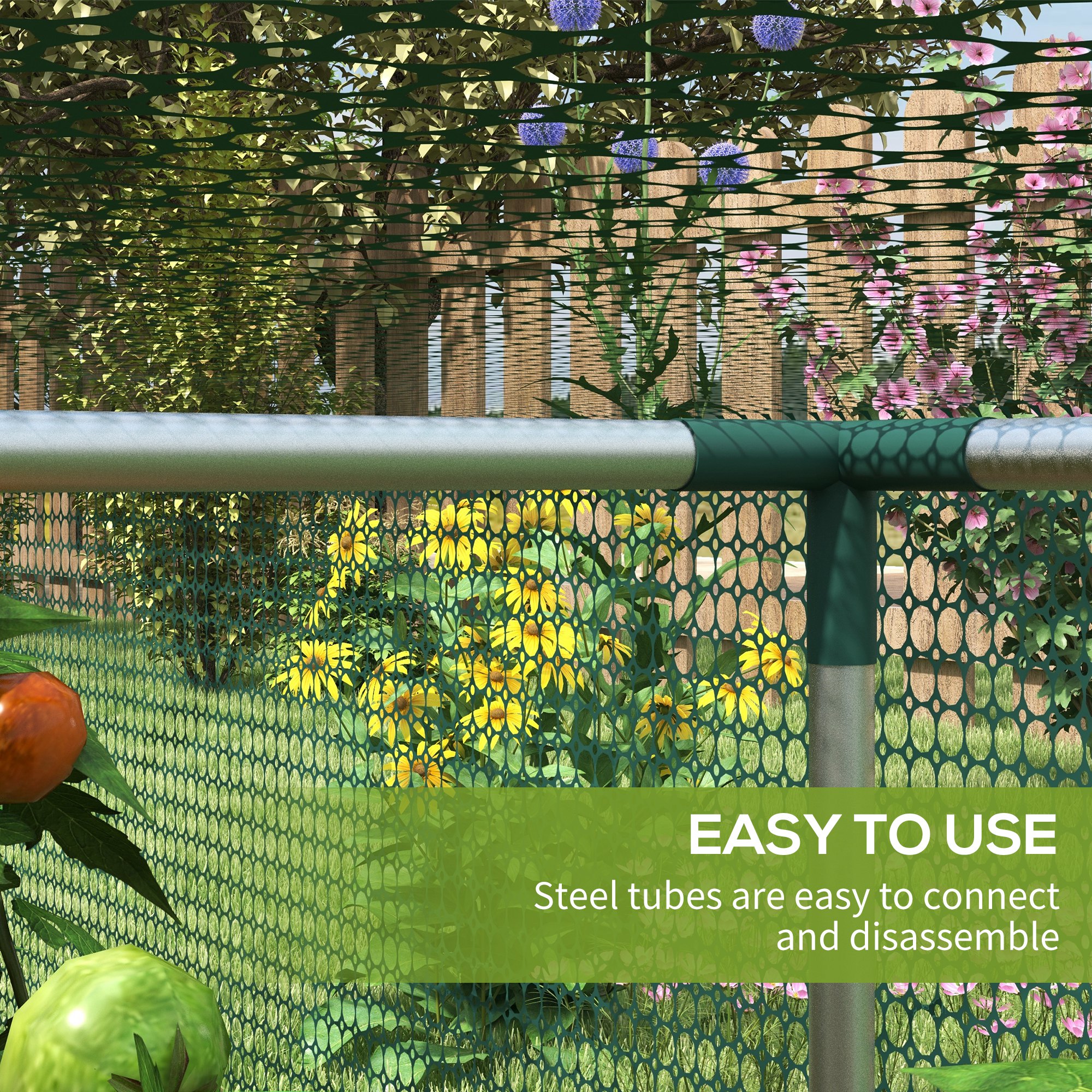 Outsunny 8' x 4' Plant Protection Cage, with Door, Green 5