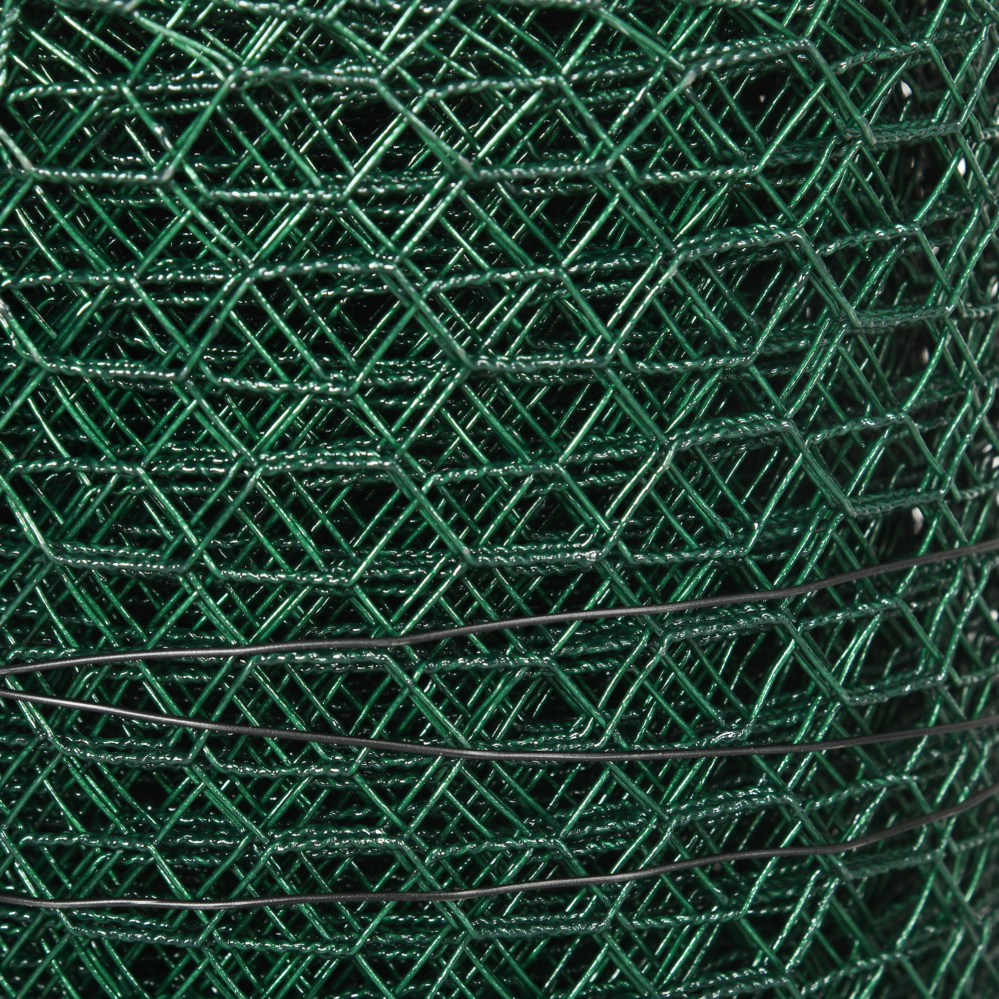 PawHut 1m x 25m Chicken Wire Mesh, Foldable PVC Coated Welded Garden Fence, Roll Poultry Netting, for Rabbits, Ducks, Geese Dark Green 9