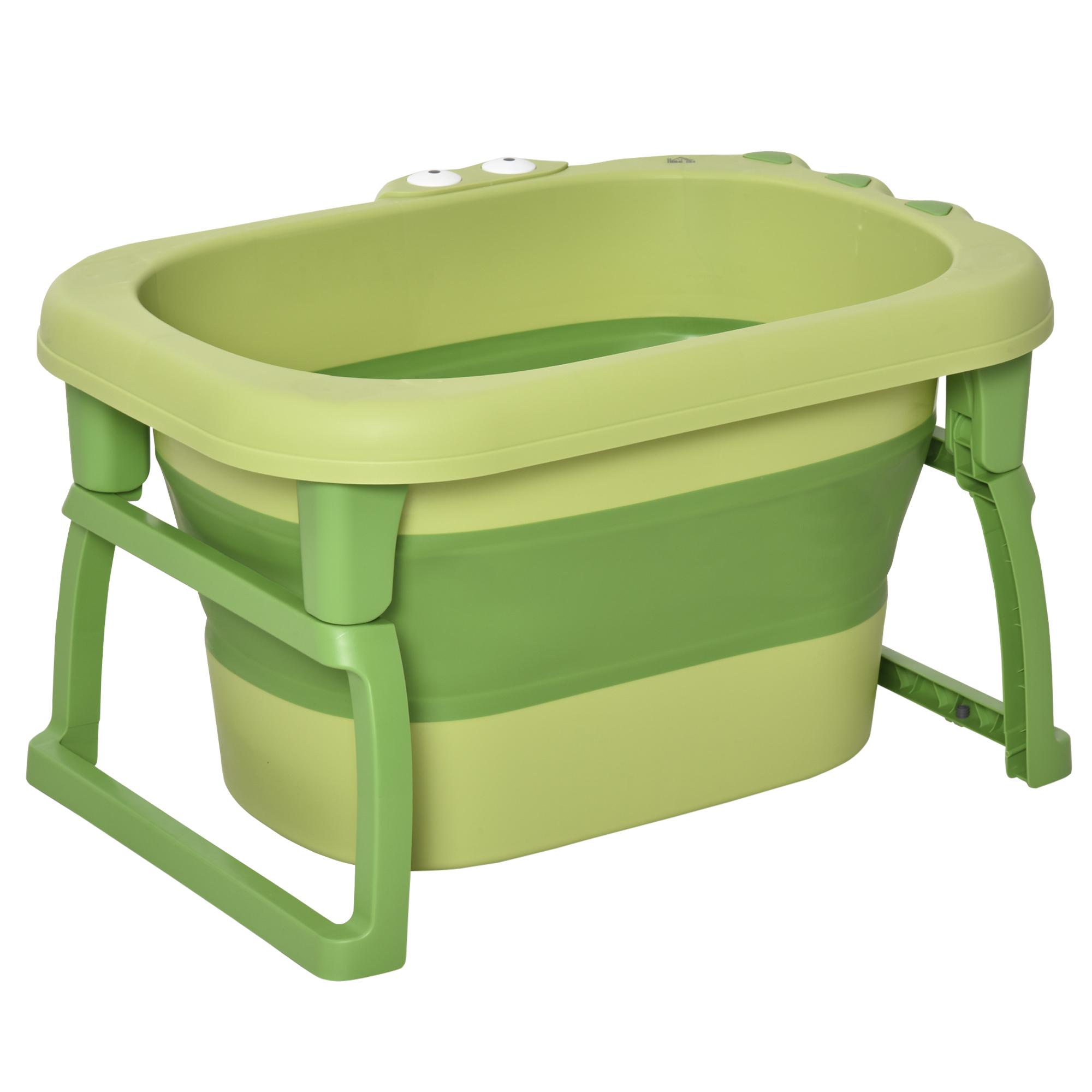 HOMCOM Bañera Plegable para Bebé Bañera Portátil para Niños con Patas Antideslizantes 75,3x55,4x43 cm Verde   Aosom España