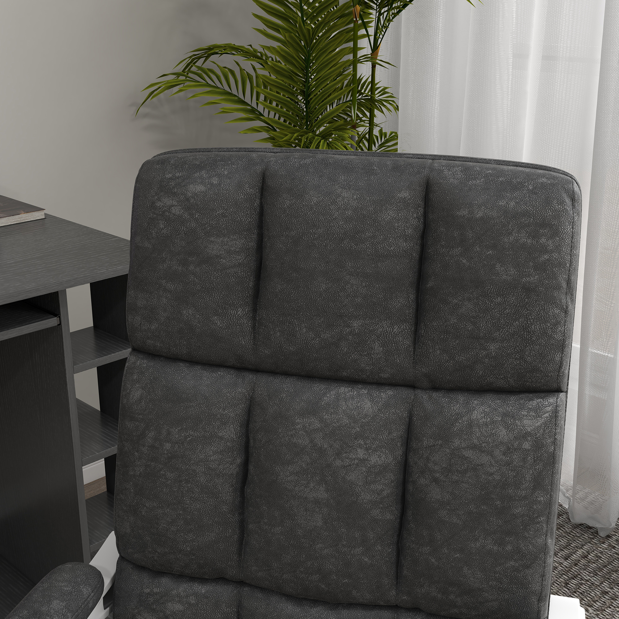 Vinsetto Massage Office Chair, Ergonomic Desk Chair, Comfy Work Study Chair with Heat, Padded Seat, 135° Reclining Back and Footrest for Home Office, Charcoal Grey 8