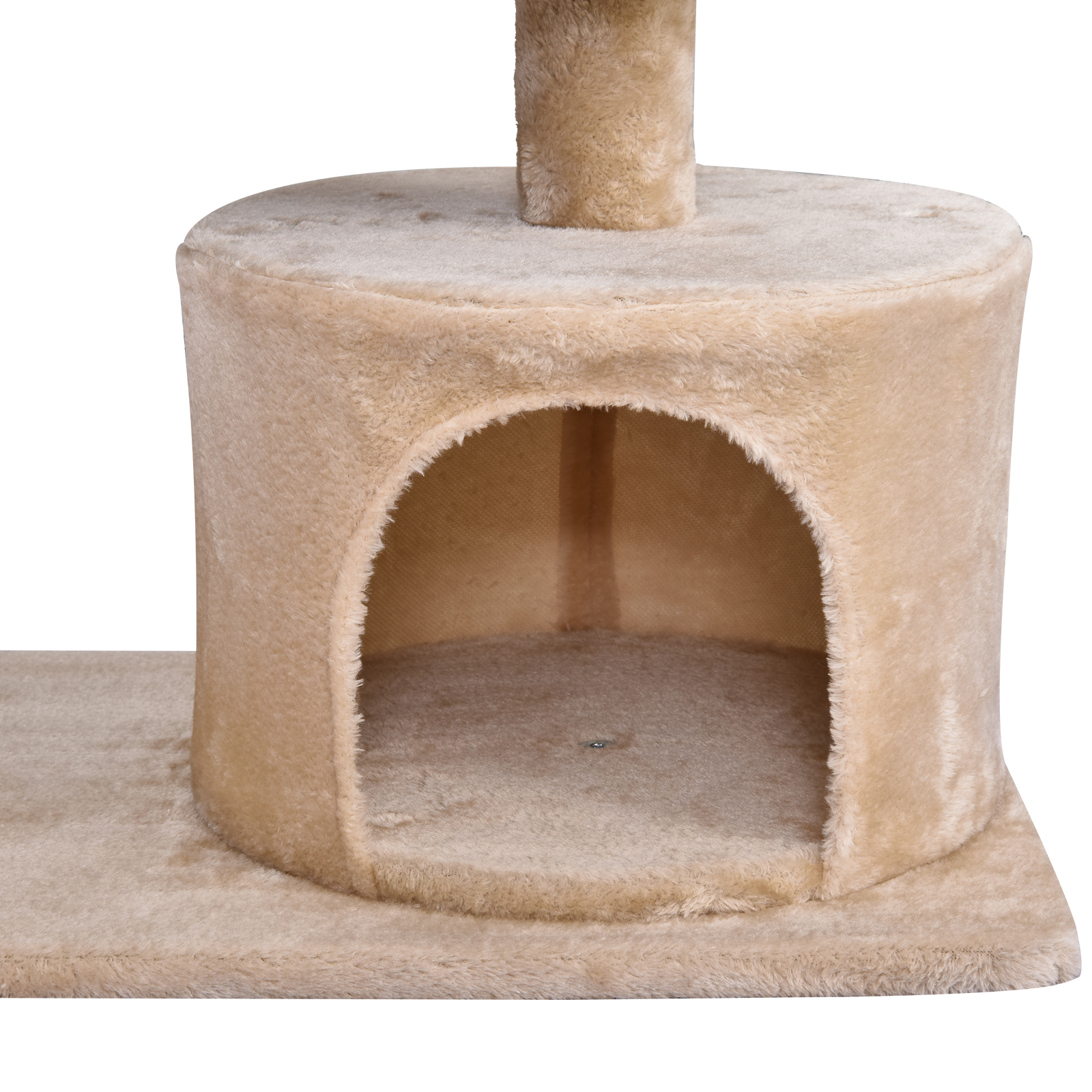 PawHut Cat Tree for Indoor Cats with Scratching Post Climbing Tower Kitty Activity Centre Condo Perch Jumping Platforms Beige 60L x 40W x 81H cm 8