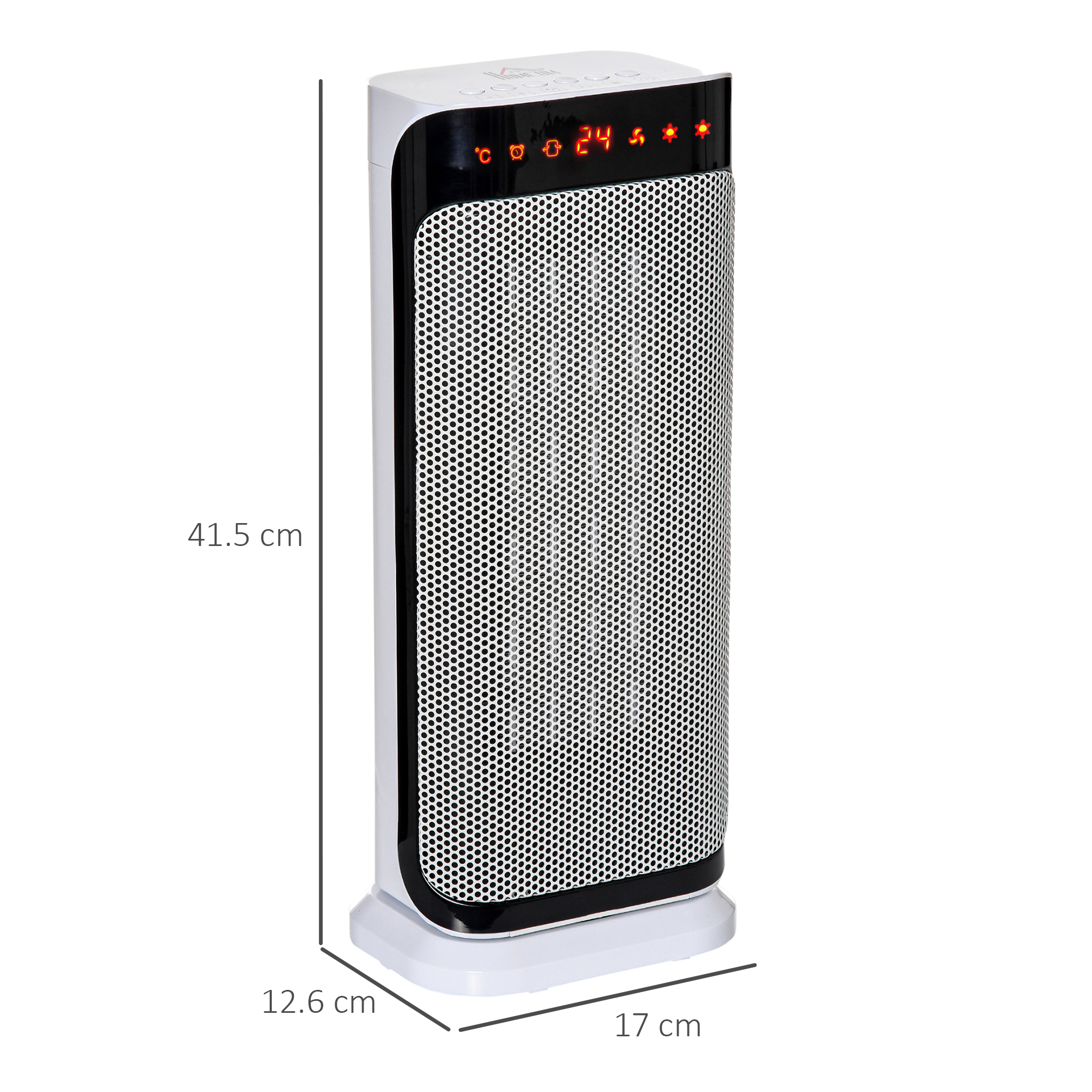 HOMCOM 2000W Electric Heater, PTC Ceramic Portable Fan Heater with Overheating & Tip-Over Protection, 8H Timer, 45° Oscillating Heater for Home, Office, Study, Bedroom 3