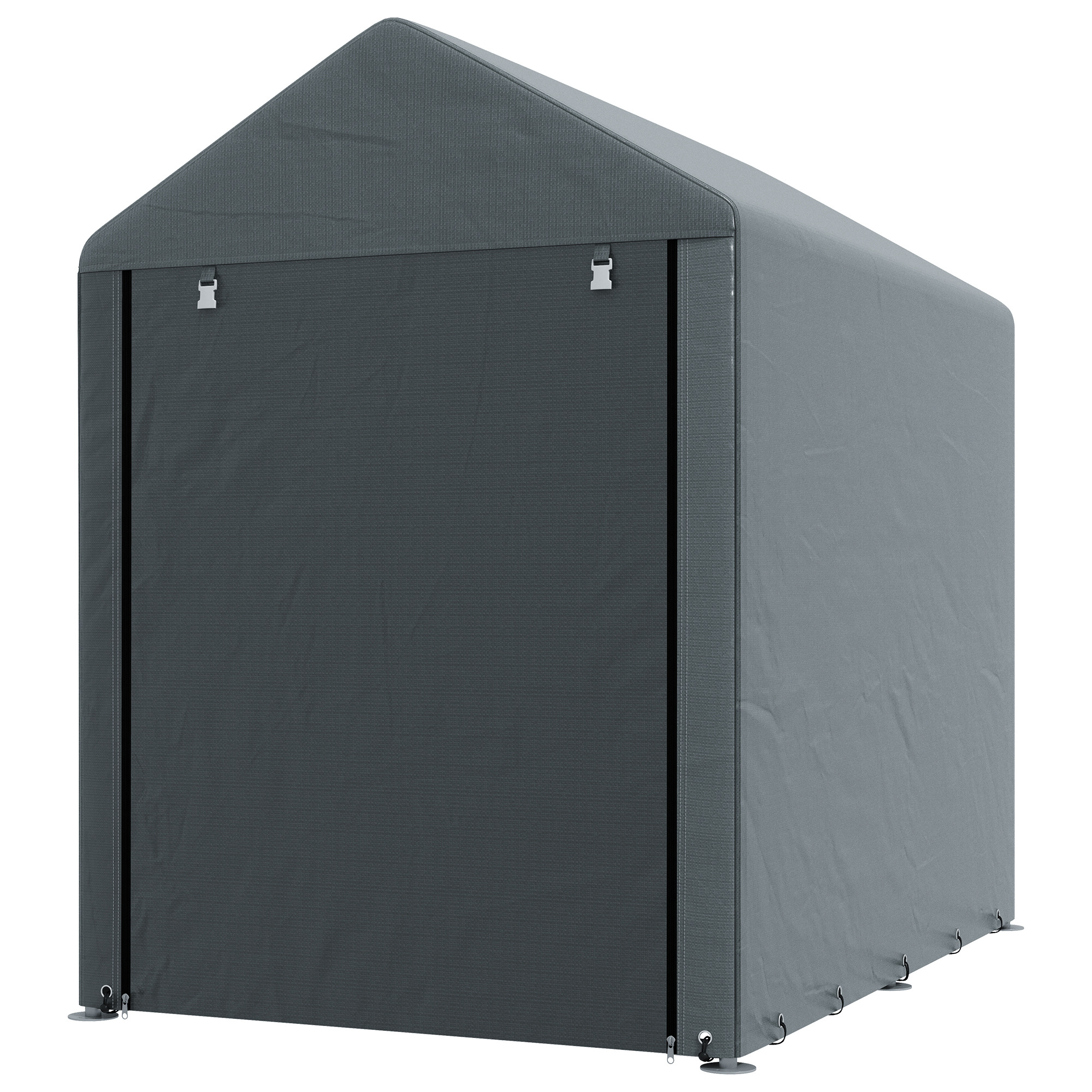 Outsunny Abri de jardin tente de stockage portable avec cadre en métal galvanisé et grande porte, 1,2 x 1,8 m