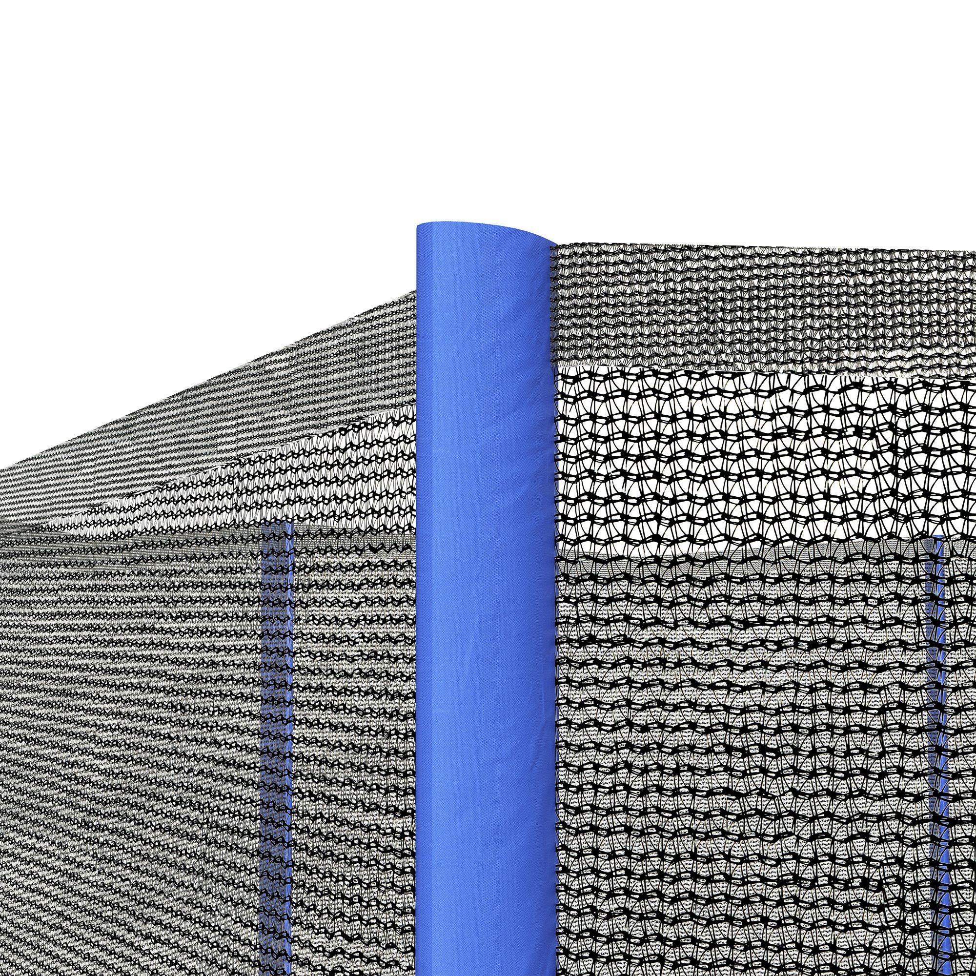 SPORTNOW 8ft Trampoline Net Replacement with 6 Plastic Pole Covers, Weather-Resistant Trampoline Netting Replacement with Zipped Entrance, Poles Not Included, Blue 7