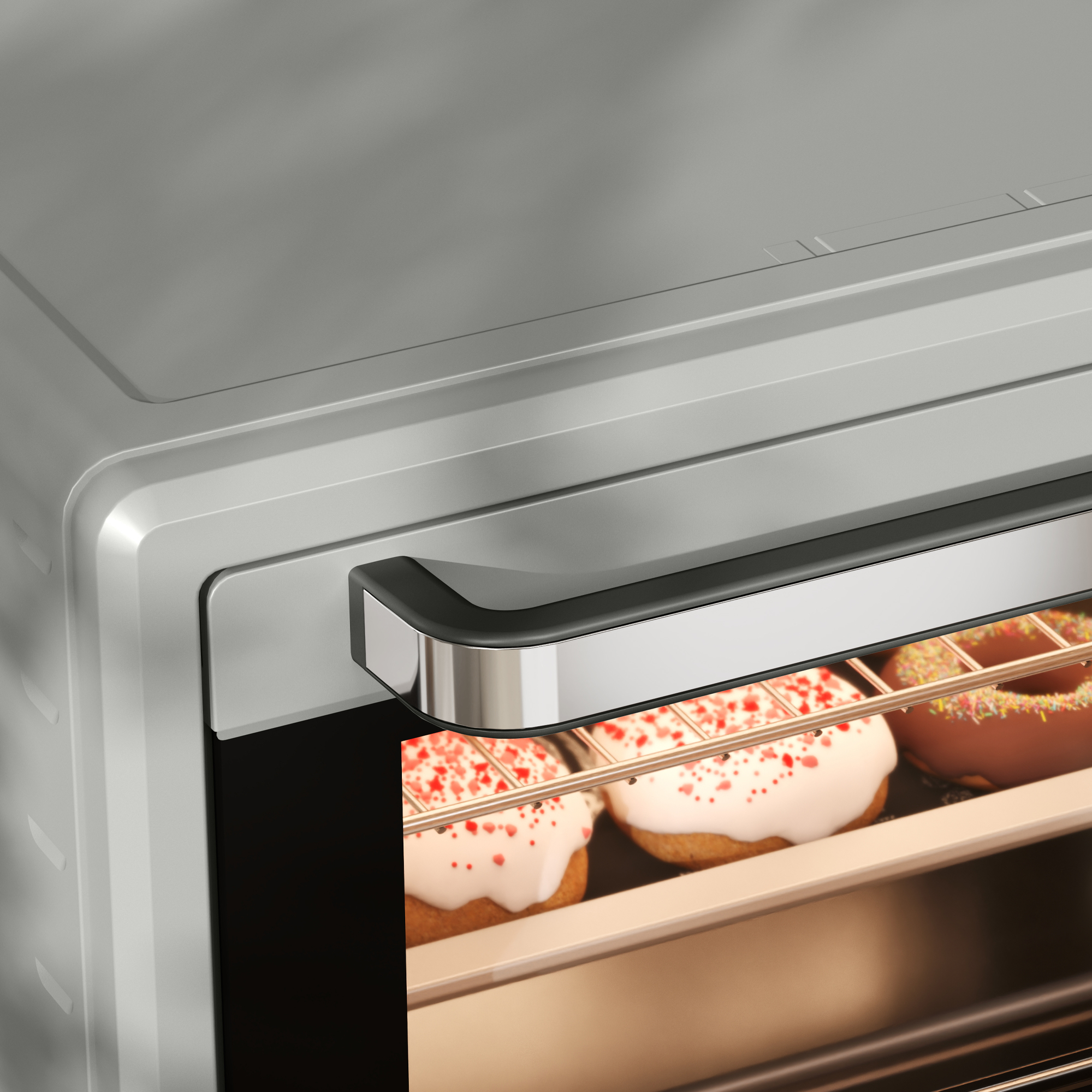 HOMCOM 21L Mini Countertop Oven, 100°C-230°C Adjustable Temp Silver Tone 8