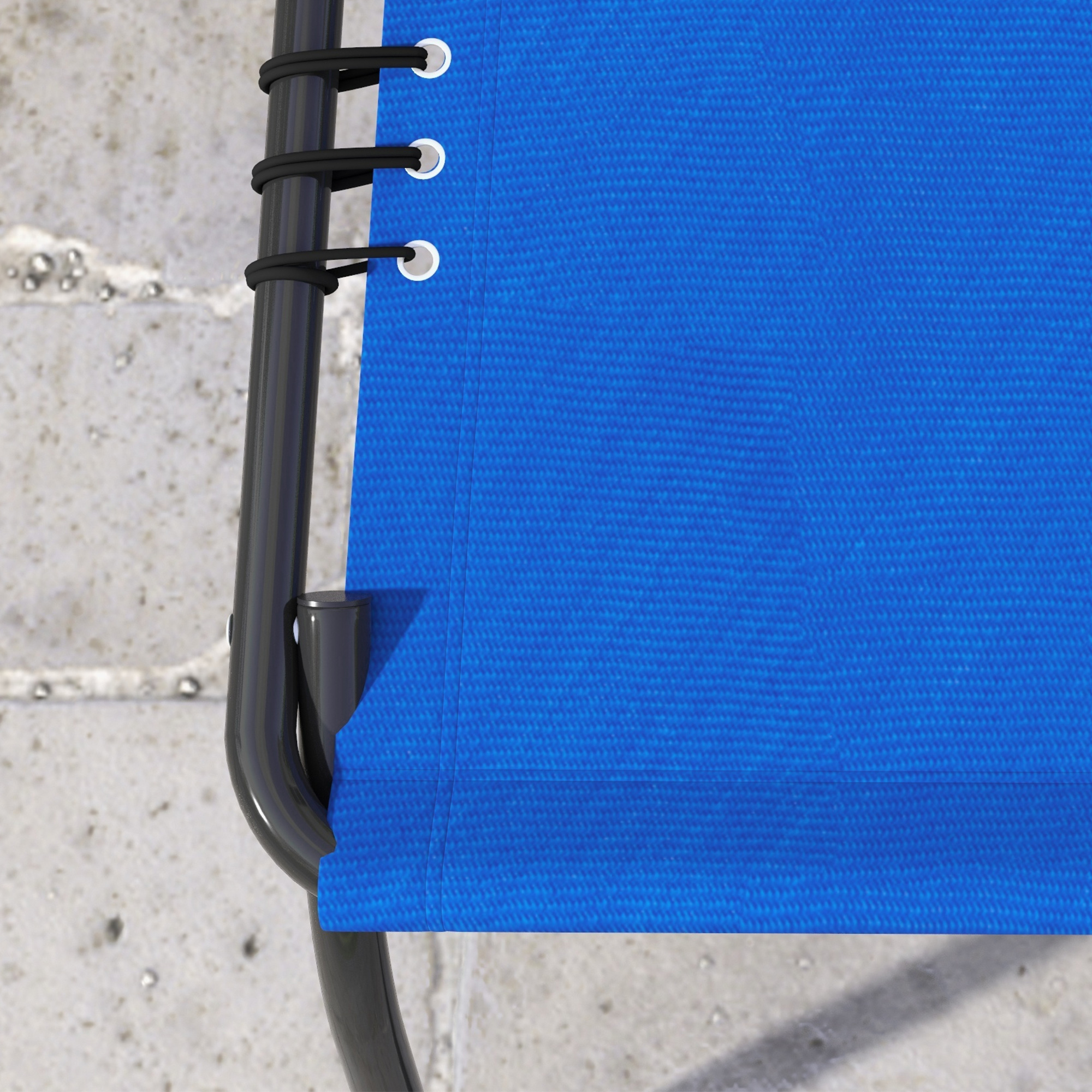 Outsunny Set of Two Folding Sun Loungers, with Four-Position Backs Blue 9