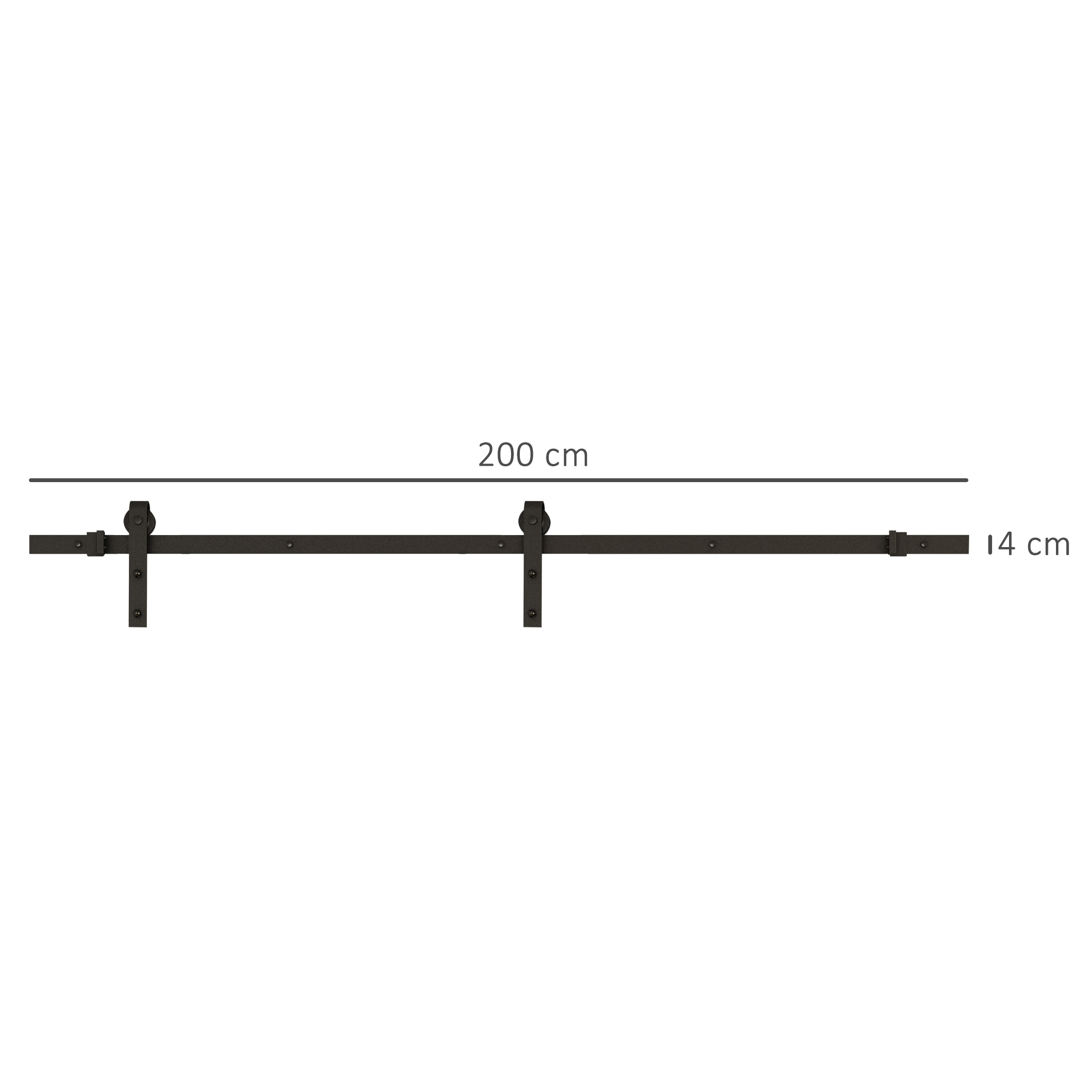 Lükandukse siinikomplekt, kandevõime max 100 kg, metall, must, 2 m, must