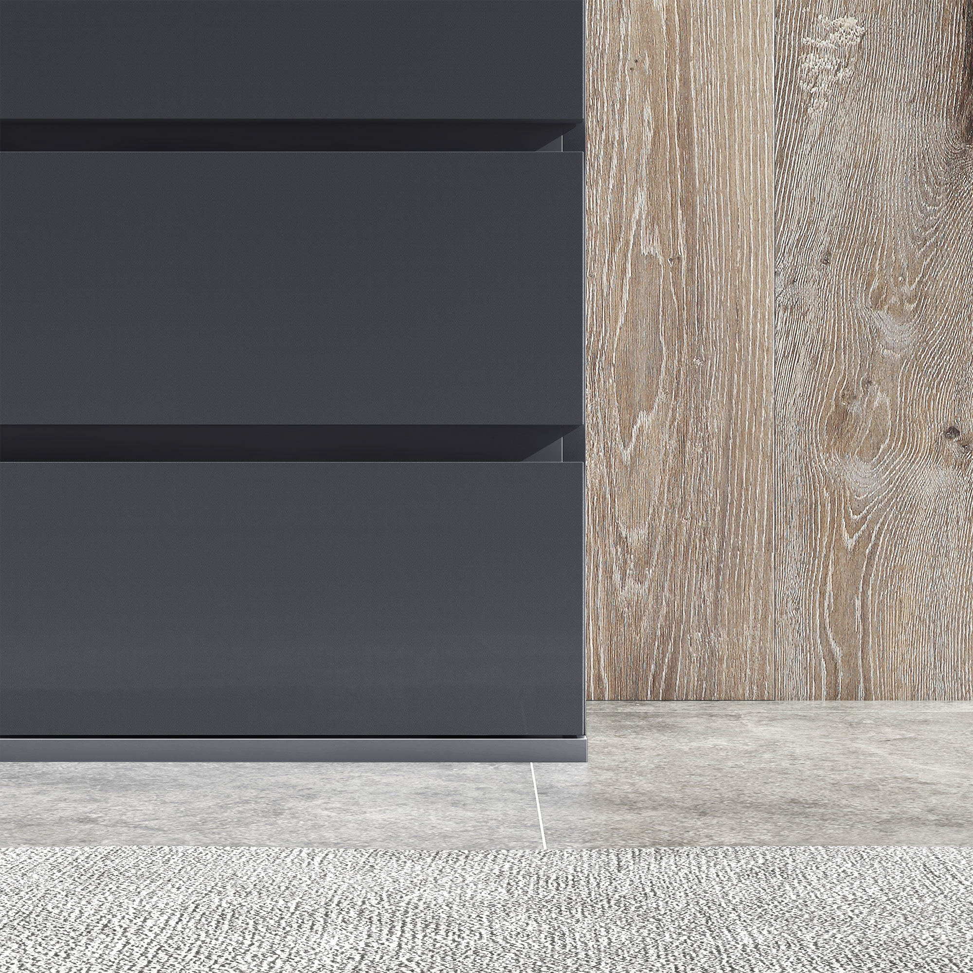 HOMCOM 5-Drawer Modern Dresser, High Gloss Storage Drawer Unit for Bedroom, Grey 8