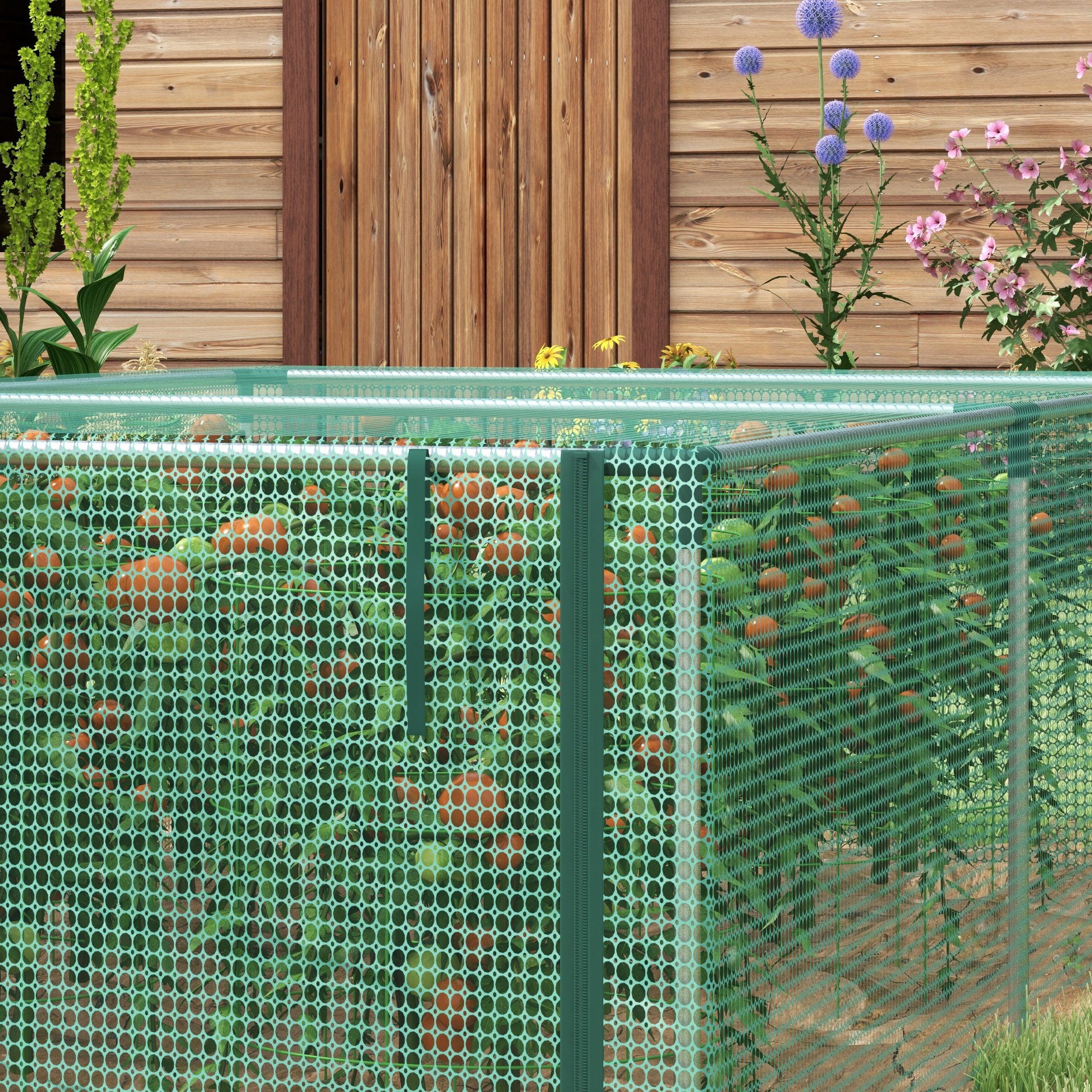 Outsunny 8' x 4' Plant Protection Cage, with Door, Green 8
