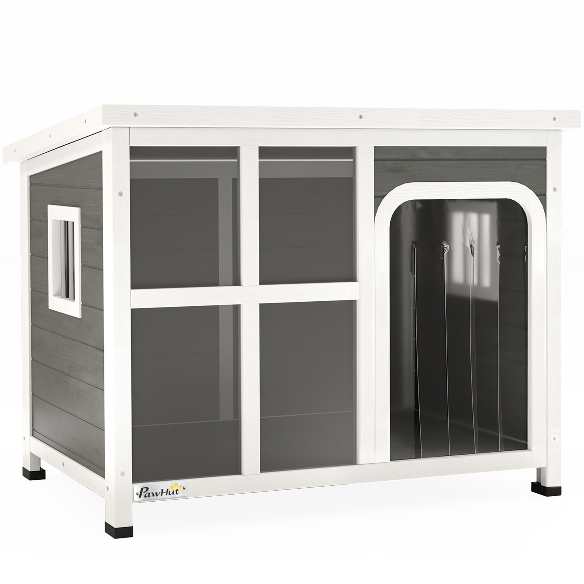 PawHut Indoor Dog Crate Furniture End Table with Soft Washable Cushion, Lockable Front Door, for Extra Large Dogs - Grey