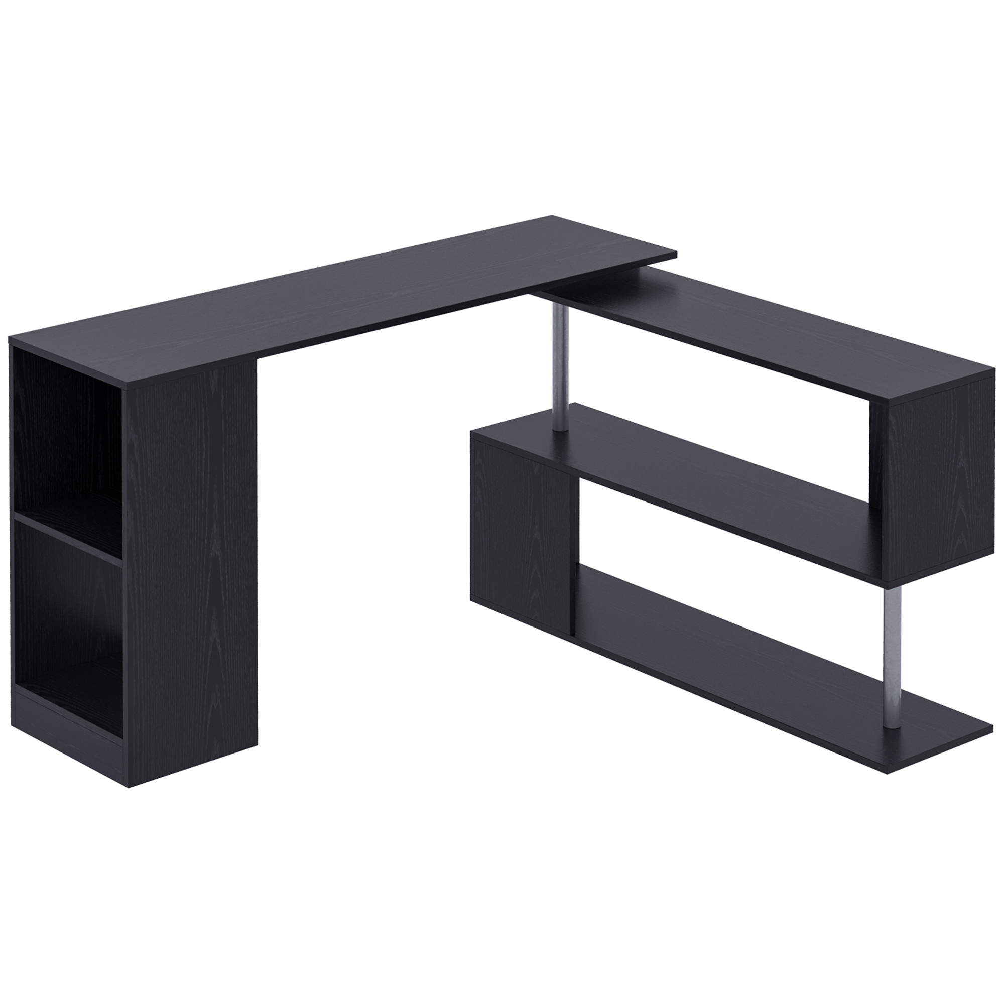 Homcom Bureau informatique multimédia modulable design contemporain zig zag bibliothèque intégrée panneaux particules noir métal aosom france Homcom Bureau informatique multimédia modulable design contemporain zig zag bibliothèque intégrée panneaux particules noir métal aosom france