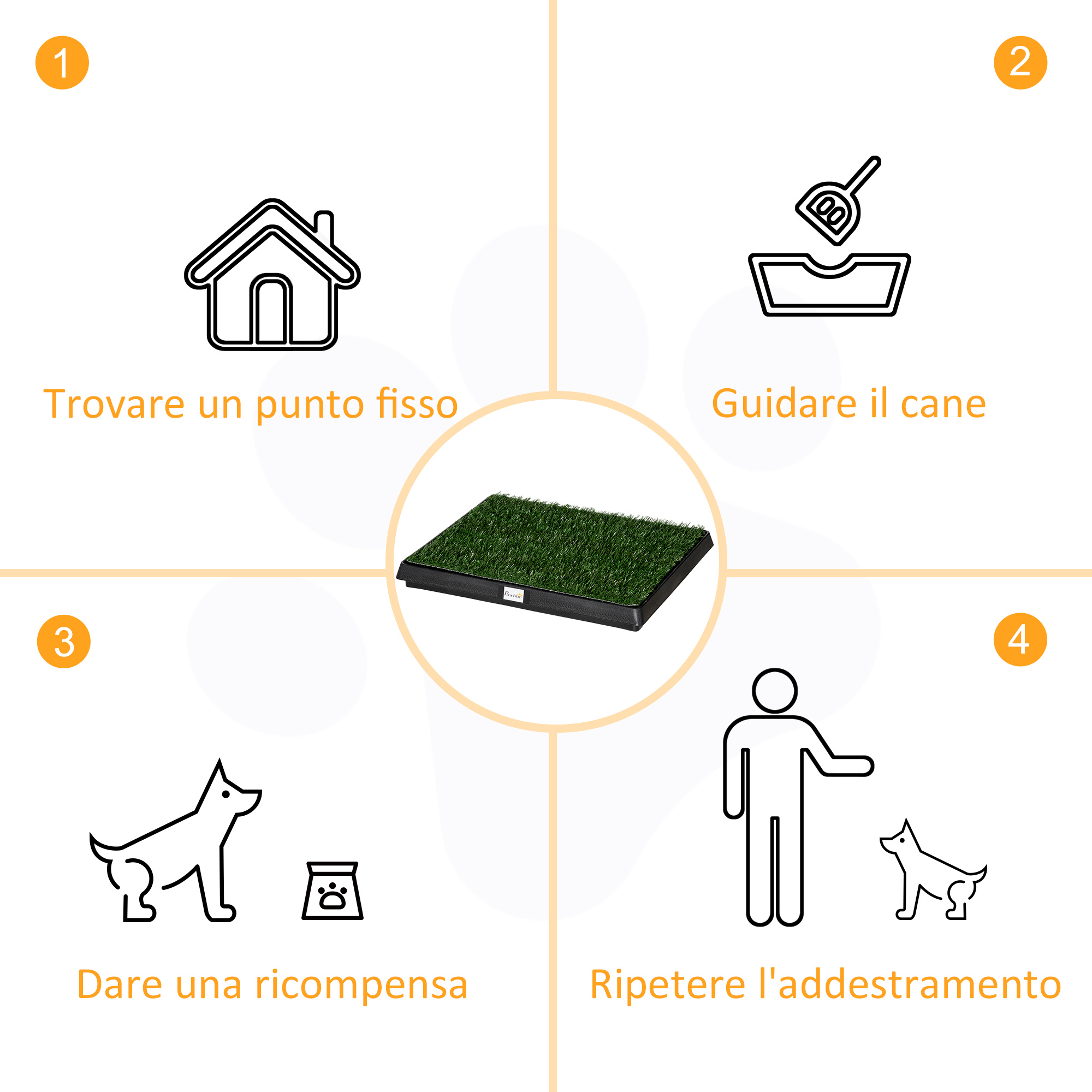 PawHut Toilette Per Cani Con Prato Sintetico - WC Lavabile Per Interni Ed Esterni, Vassoio Estraibile Per Cuccioli E Animali Domestici - Foto 5