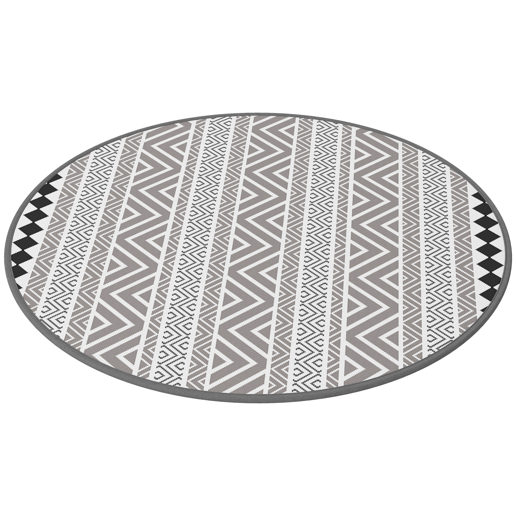 Tapis d'extérieur rond 200 cm en polypropylène Lisandra - SKLUM