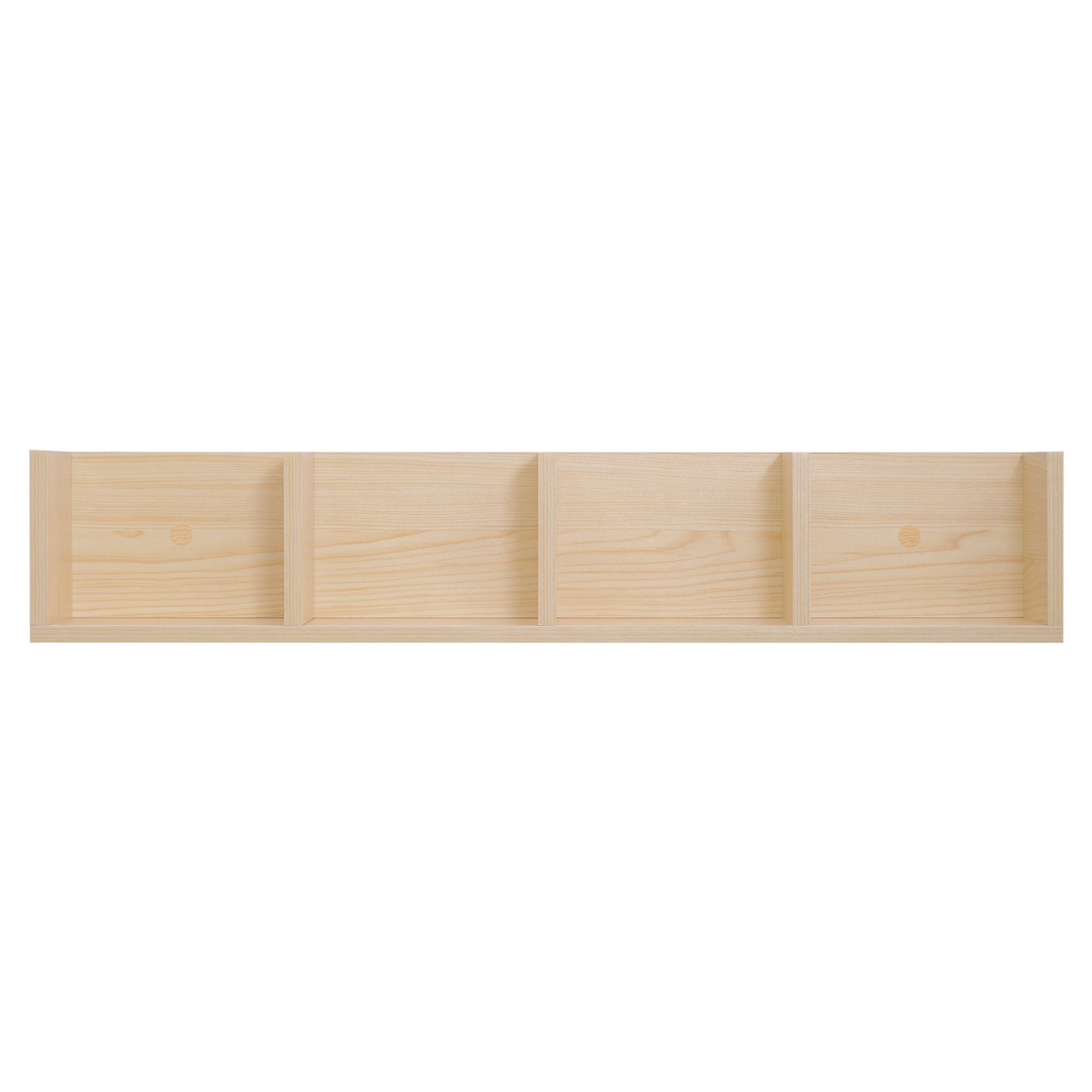HOMCOM Wall Mount 84 CD / 56 DVD/Blu-ray/ Media Storage Rack 4 Cubes Wooden Shelf Organizer Unit Bookcase Display (Natural Wood Colour) 7