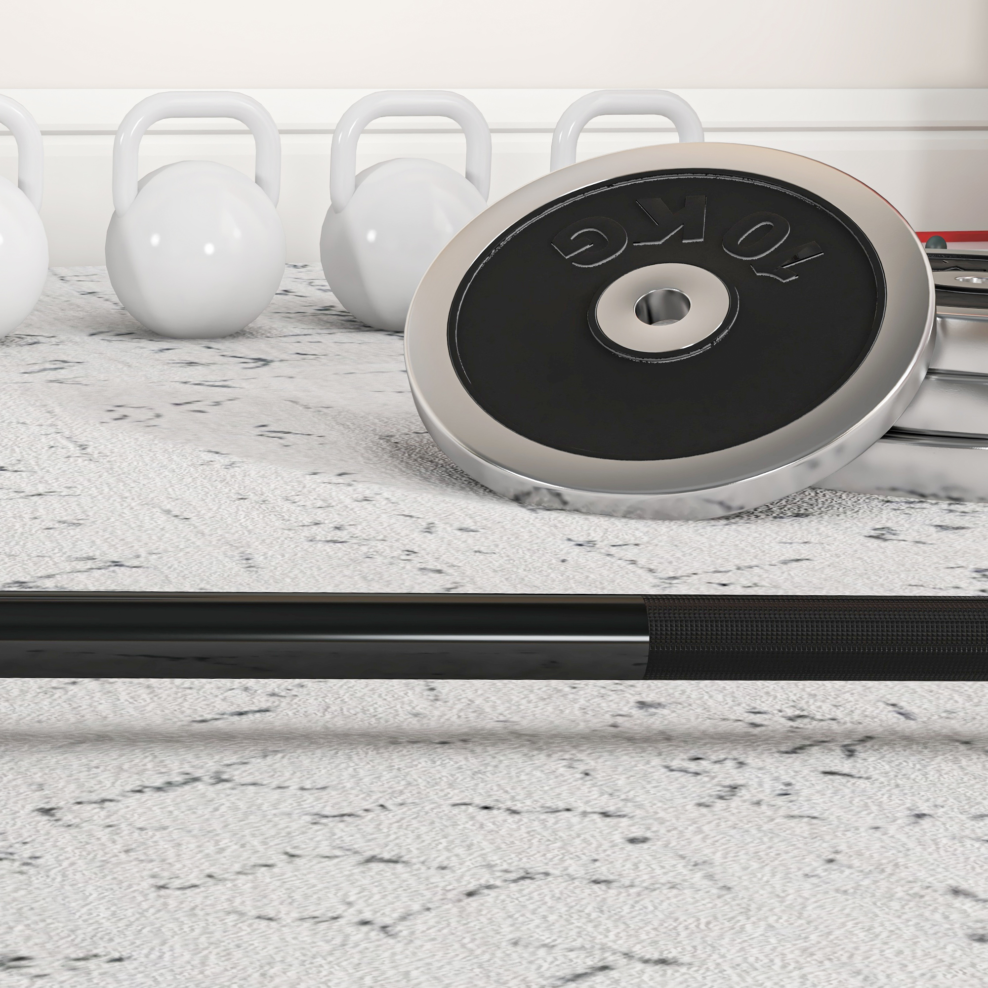 SPORTNOW 210cm Olympic Barbell Bar for 5cm Weight Plates, with Spring Clips, 19kg 9