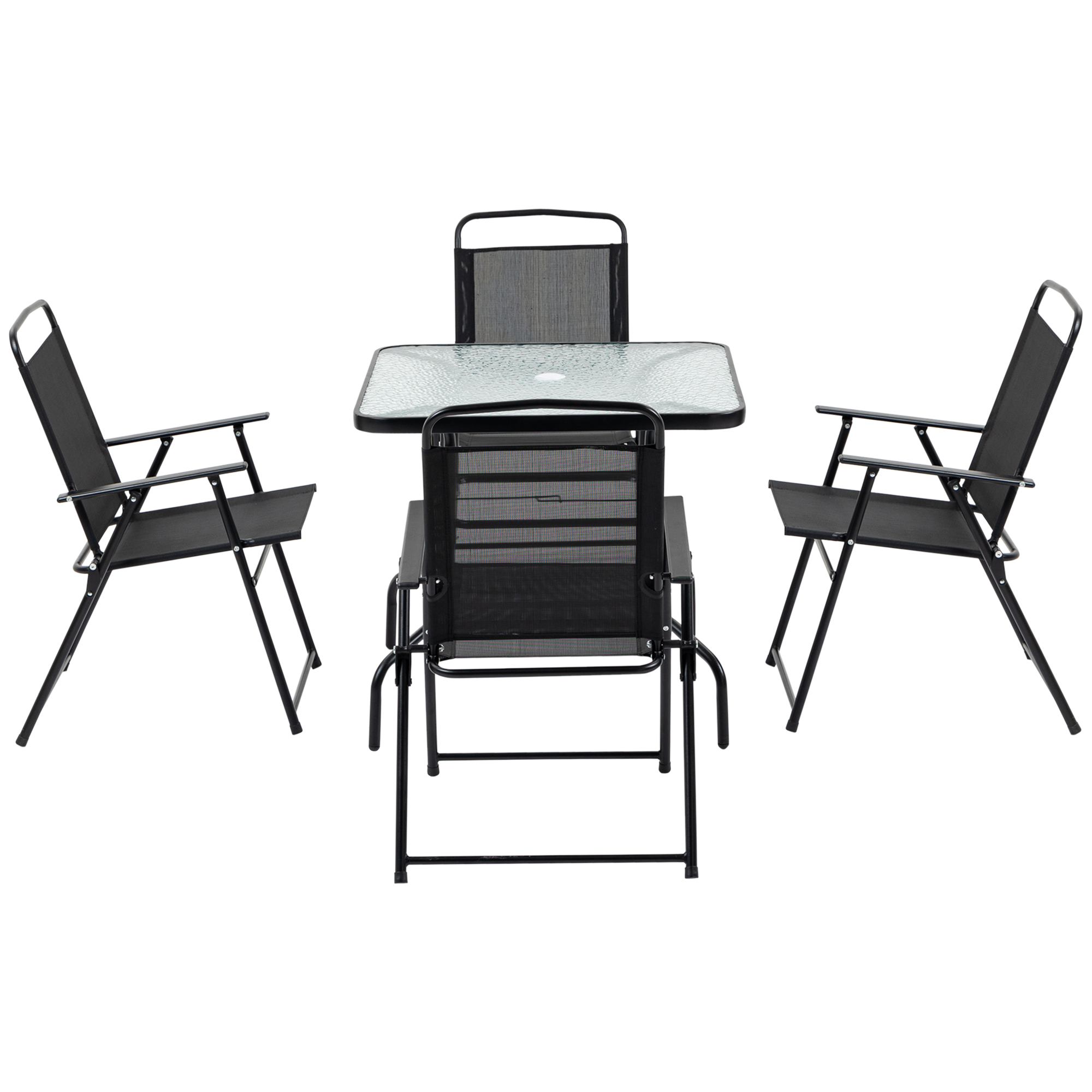 Set di mobili da pranzo moderni per piccoli spazi, 5 pezzi, tavolo e sedie, per casa e ufficio, design salvaspazio, include 4 sedie in tessuto 90 x 90 x 75 cm