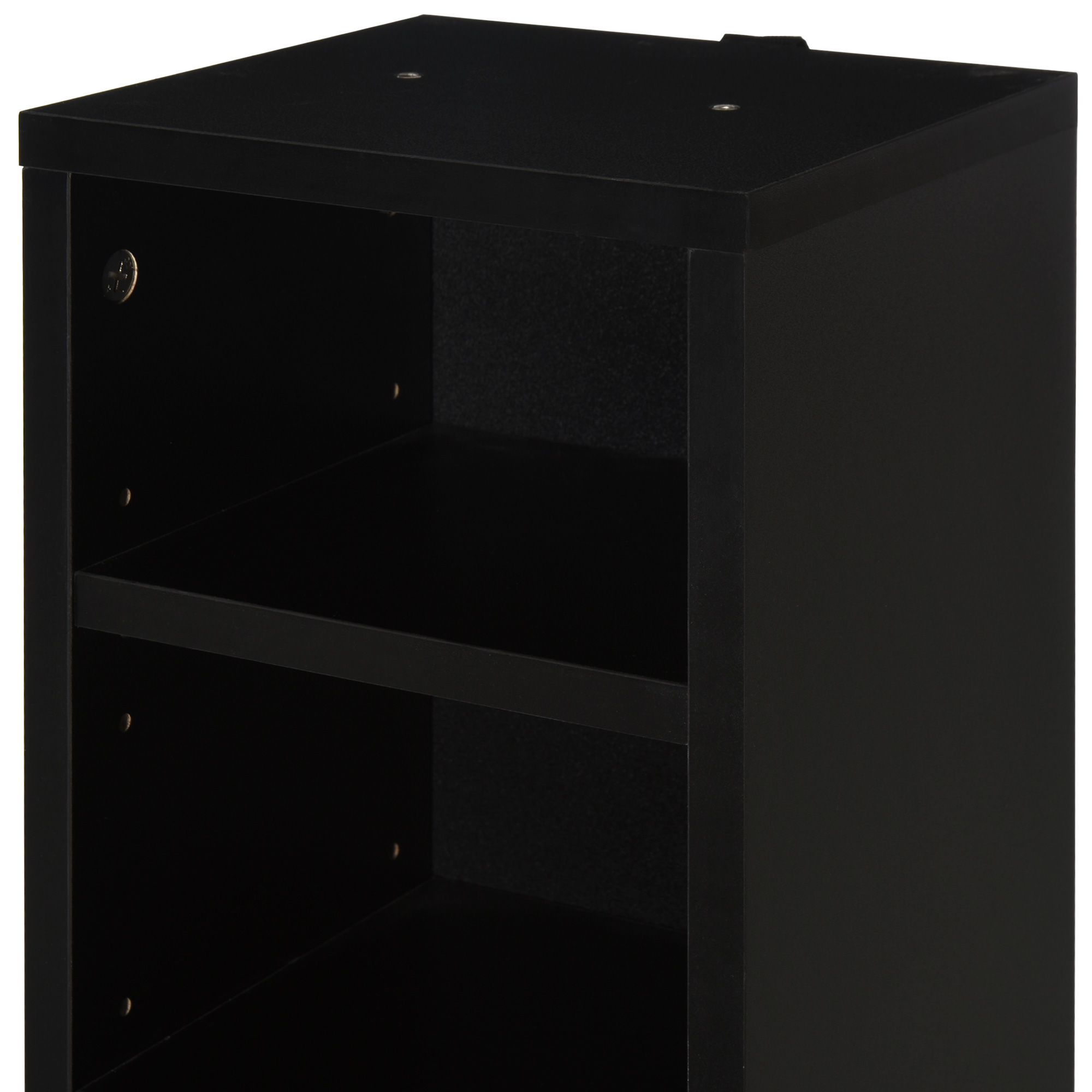 HOMCOM 204 CD Media Display Shelf Unit Set of 2 Blu-Ray Tower Rack w/ Adjustable Shelves Bookcase Storage Organiser, Black 9