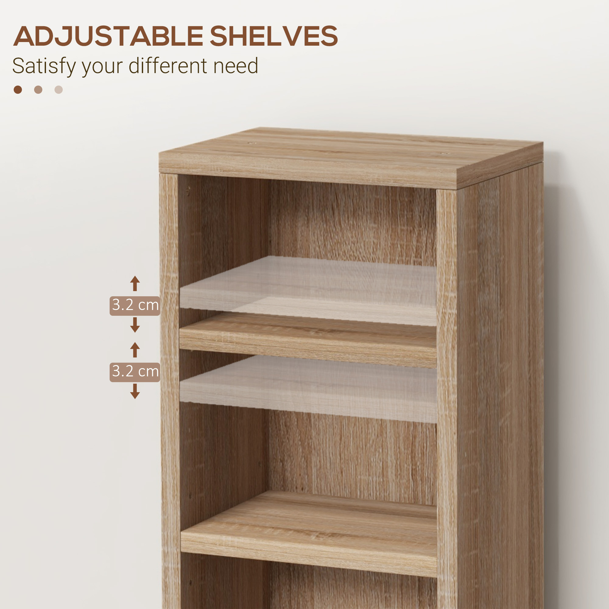 HOMCOM Set of Two 102 CD Storage Units Wood-Effect 6