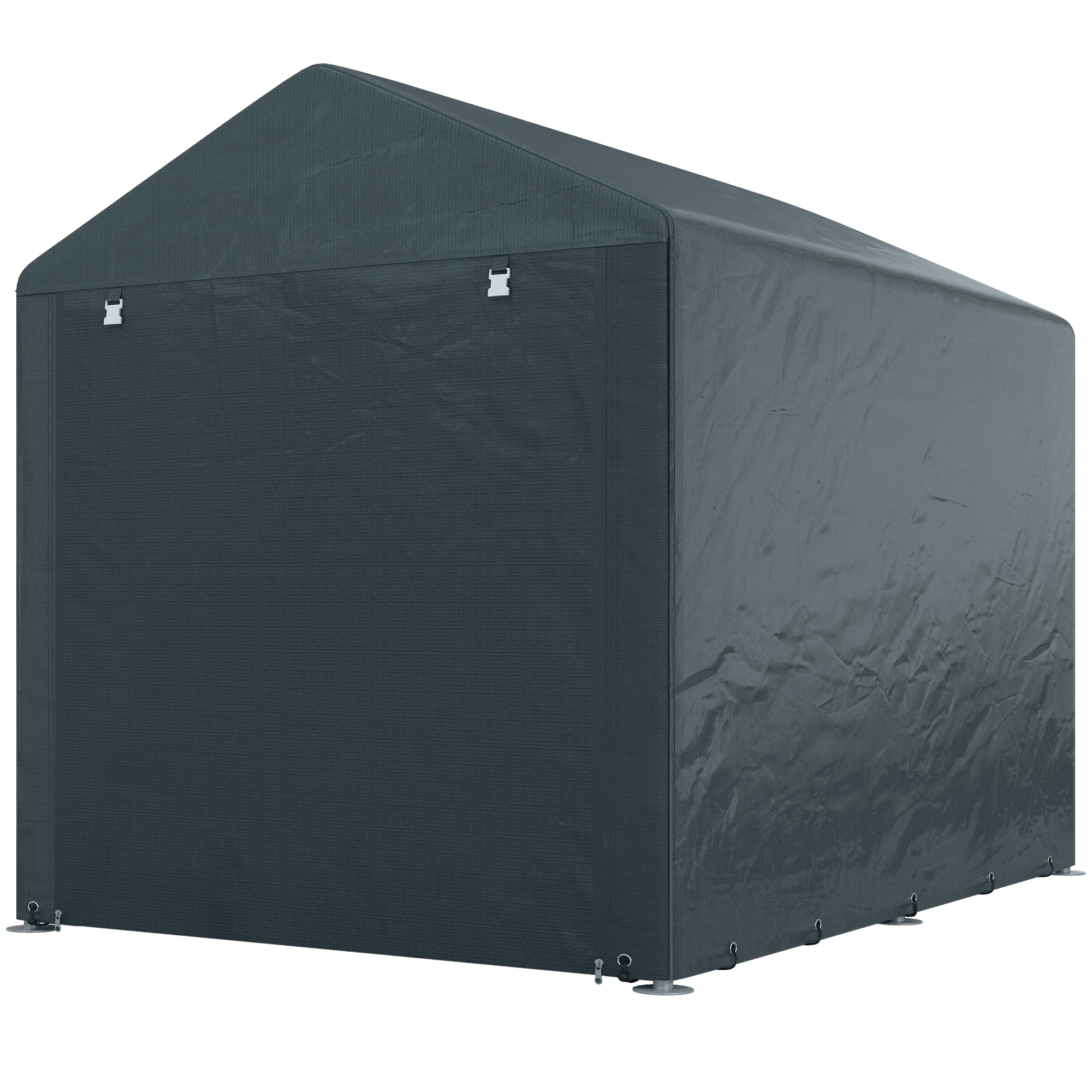 Outsunny Abri de jardin tente de stockage portable abri de vélo garage pour extérieur avec cadre en acier galvanisé grande porte