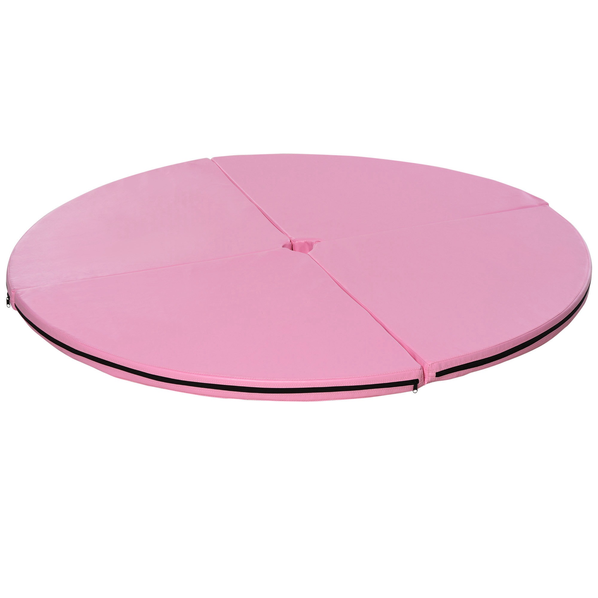 HOMCOM Tapis de pole dance pliable  tapis yoga gymnastique fitness  matelas de protection en PVC  Ø 100 × 5 cm  rose