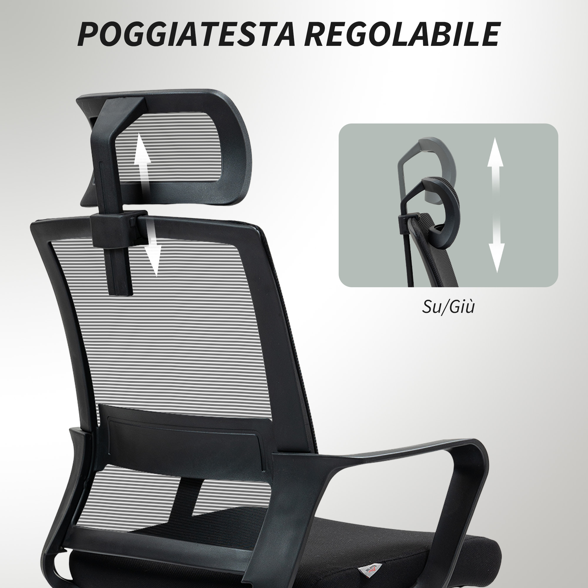 Sedia Da Ufficio Fenix Reclinabile Nero, Ecopelle, Sedia Executive Con Poggiatesta Imbottito Altezza Regolabile Design Ergonomico - Foto 4