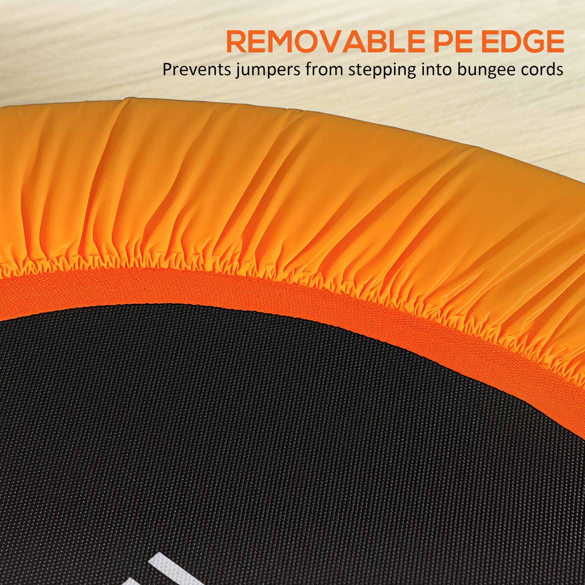 HOMCOM 40" Fitness Trampoline with Adjustable Handle, Rebounder Trampoline, Mini Jumper for Indoor Exercise Workout, Orange 6