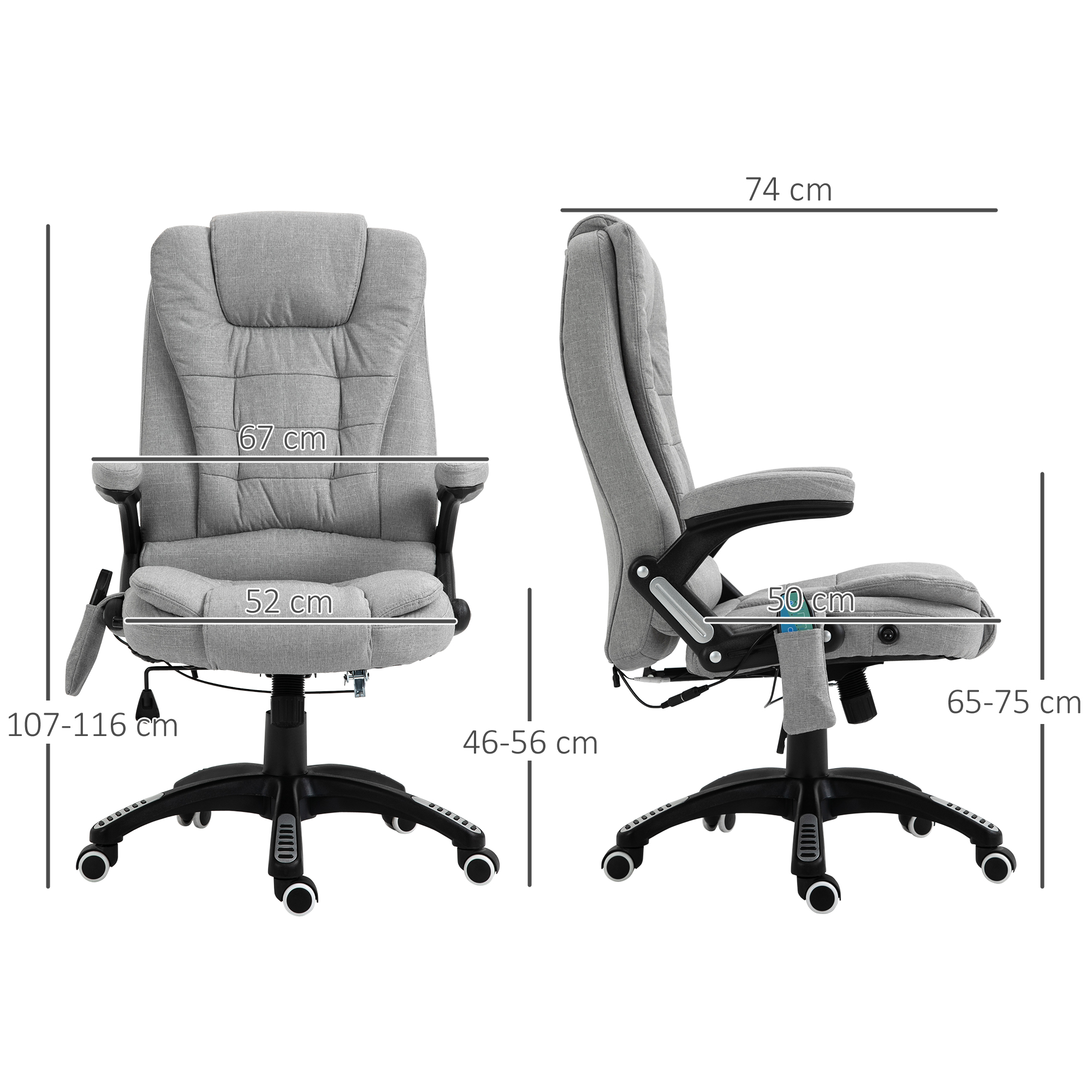 Vinsetto Massag Office Chair High Back Ergonomic Design with