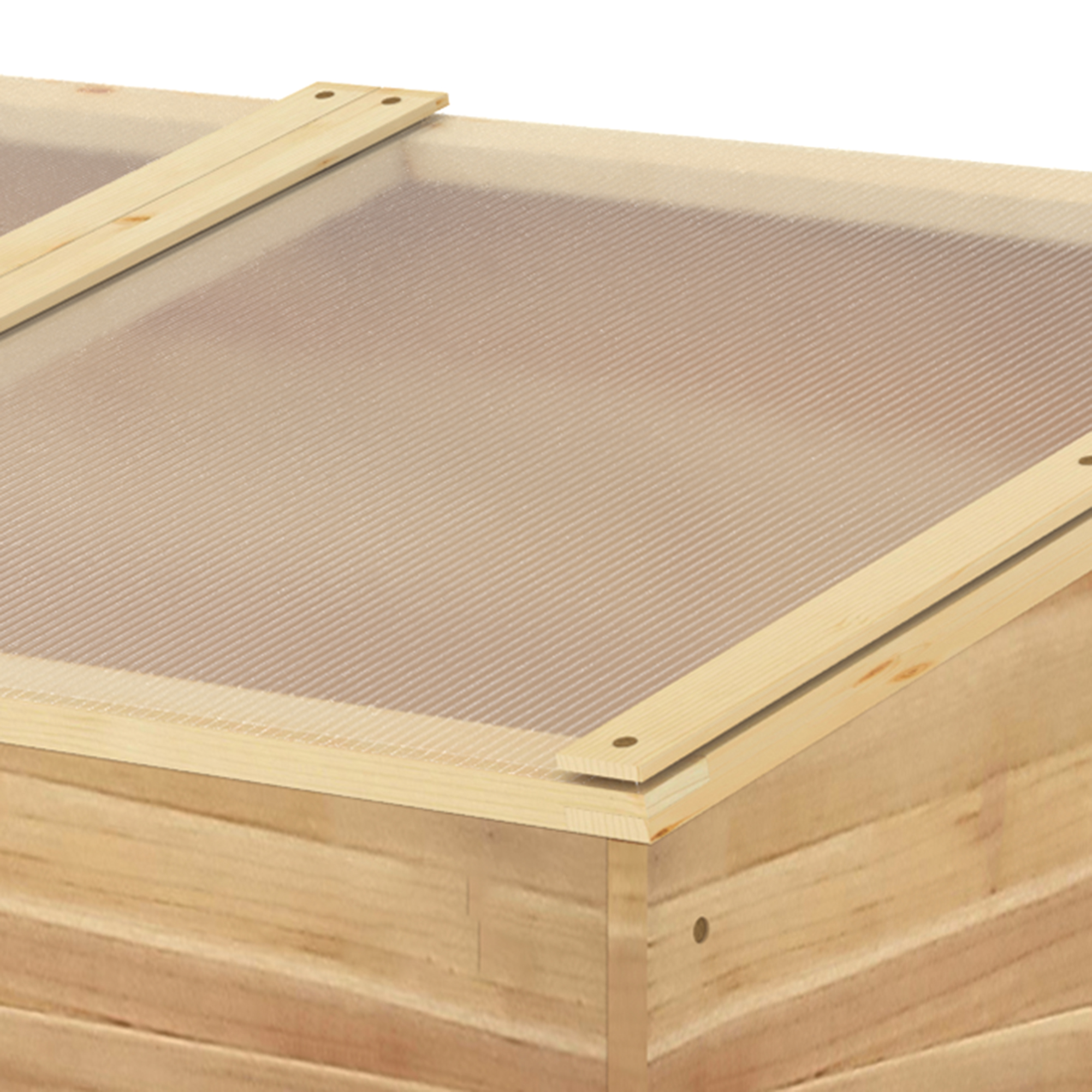 Outsunny Wooden Cold Frame Greenhouse Garden Polycarbonate Grow House  with Independent Openable Top Covers for Flowers, Vegetables, Plants, 100 x 50 x 36 cm, Natural 7