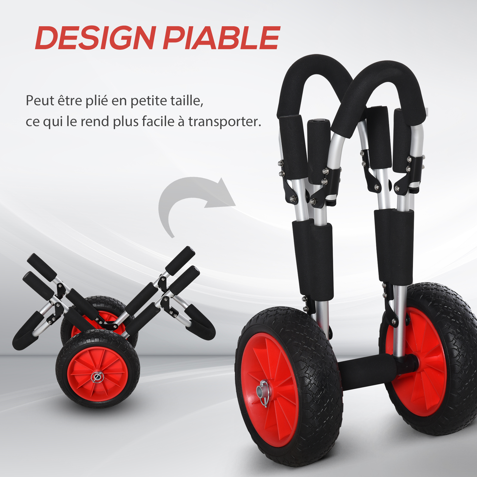2pcs Chariot de Chariot pour canoé ou planche à voile Chariot de transport SUP Max. Poids 80 kg | Leroy Merlin