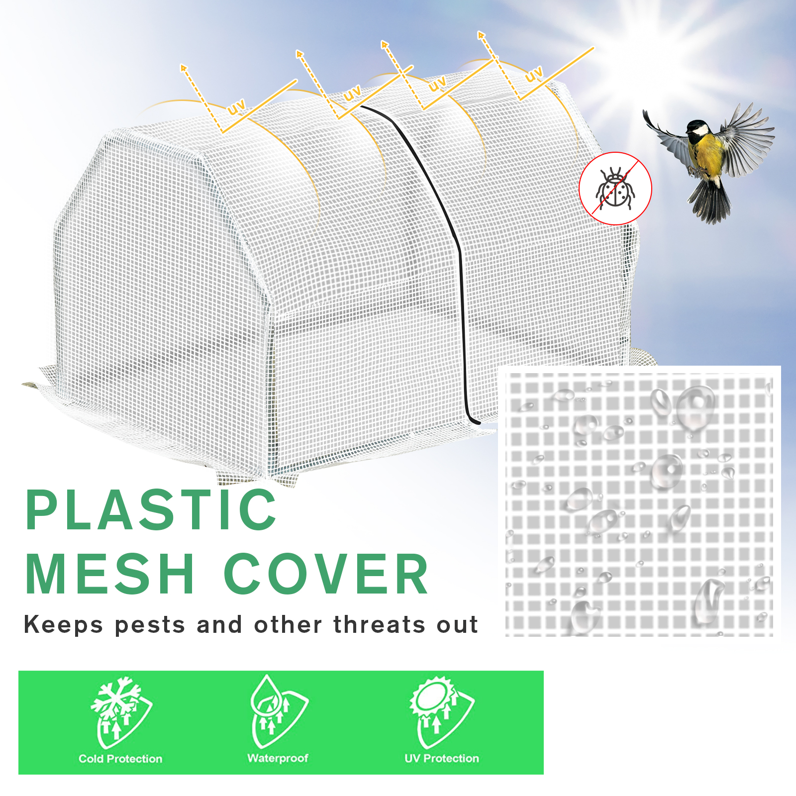 Outsunny Mini  Greenhouse Grow House PVC Cover Steel Frame White 99L x 71W x 60H cm 5